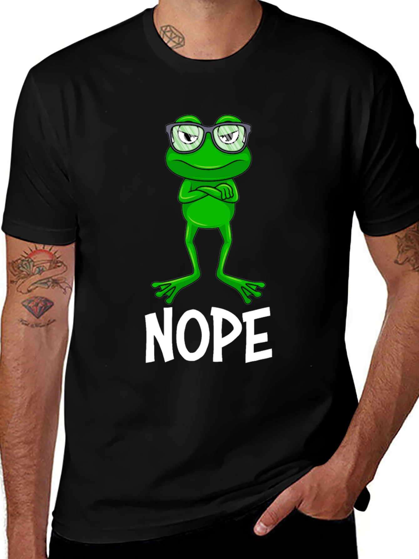Nope Frog Graphic Tee - Funny Sarcastic T-Shirt