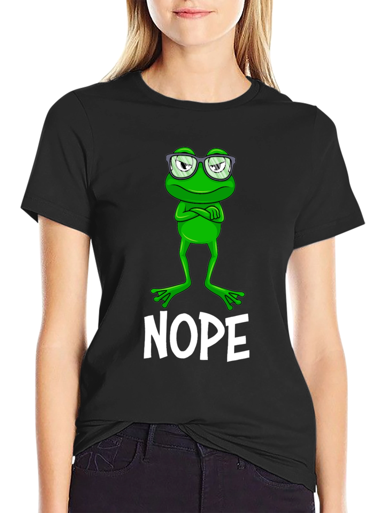 Nope Frog Graphic Tee - Funny Sarcastic T-Shirt