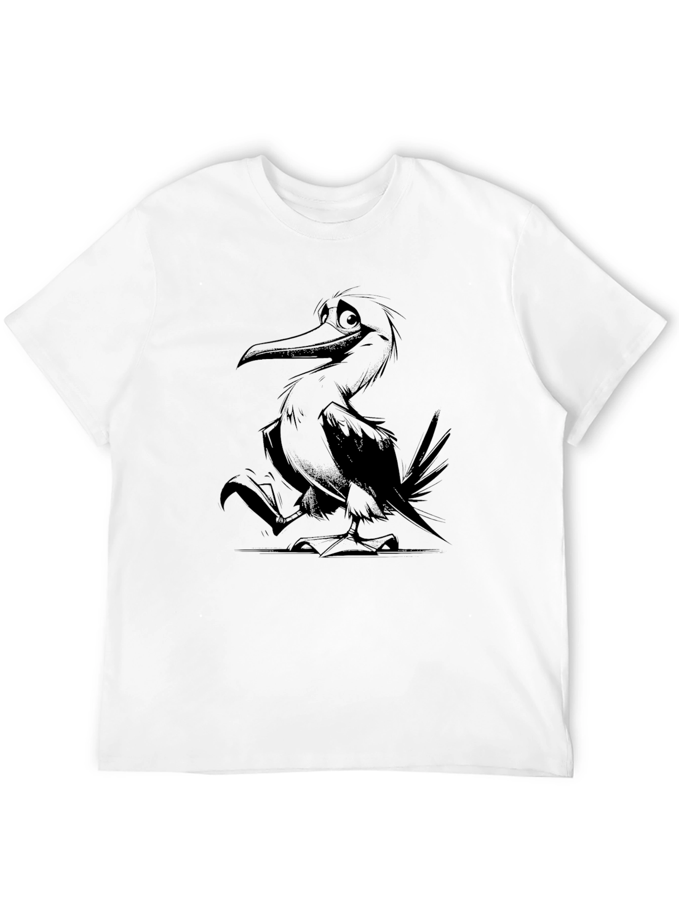Cartoon Bird Graphic Tee - Unisex Black T-Shirt