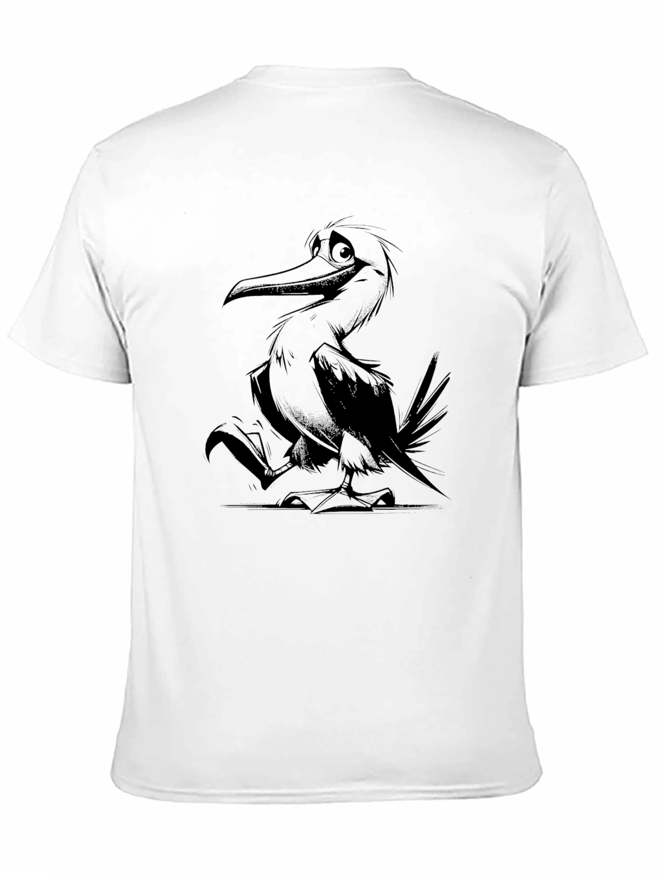 Cartoon Bird Graphic Tee - Unisex Black T-Shirt