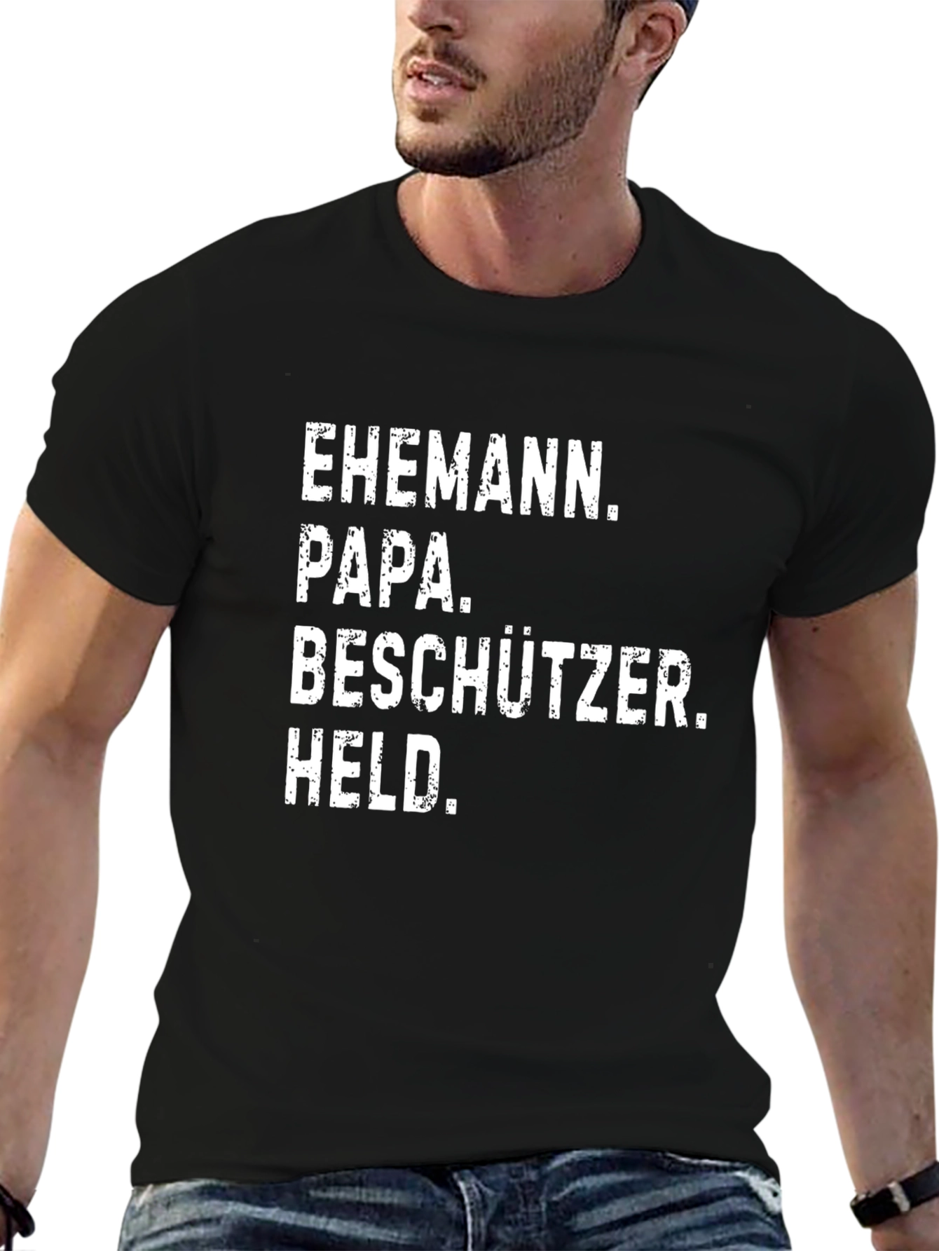 Husband Dad Protector Hero Mens T-Shirt