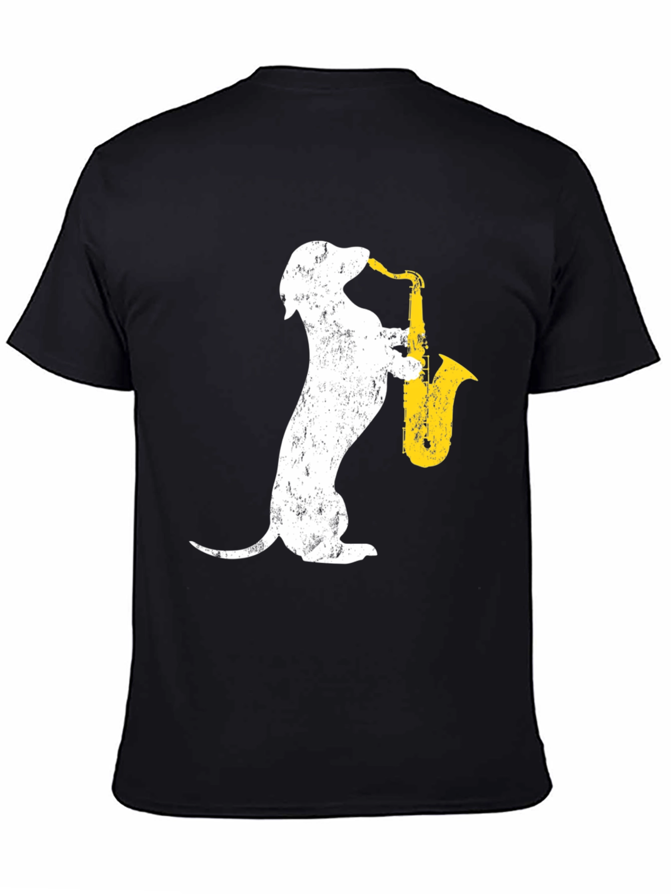 Dachshund Saxophone T-Shirt - Cool Dog Music Tee
