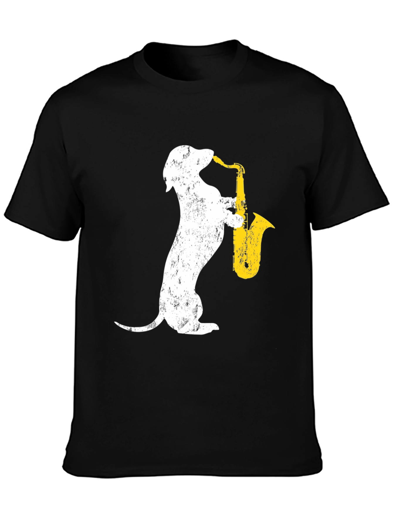 Dachshund Saxophone T-Shirt - Cool Dog Music Tee