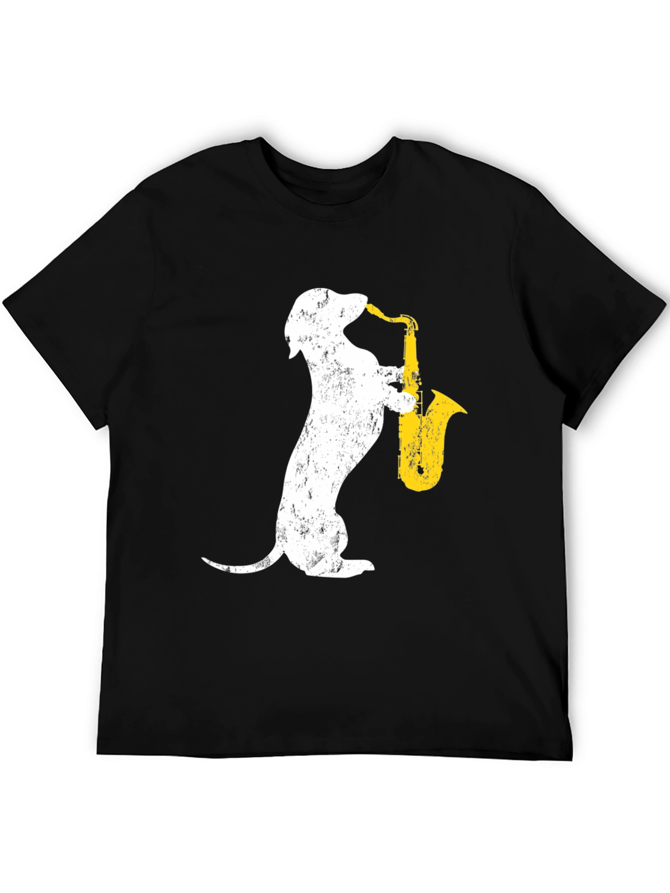 Dachshund Saxophone T-Shirt - Cool Dog Music Tee