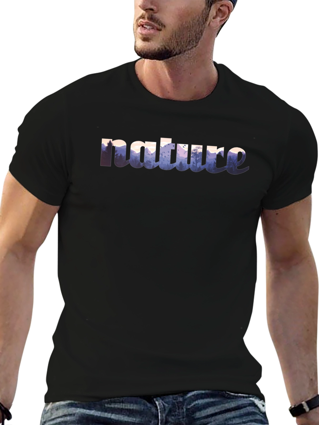 Nature Graphic Black T-Shirt