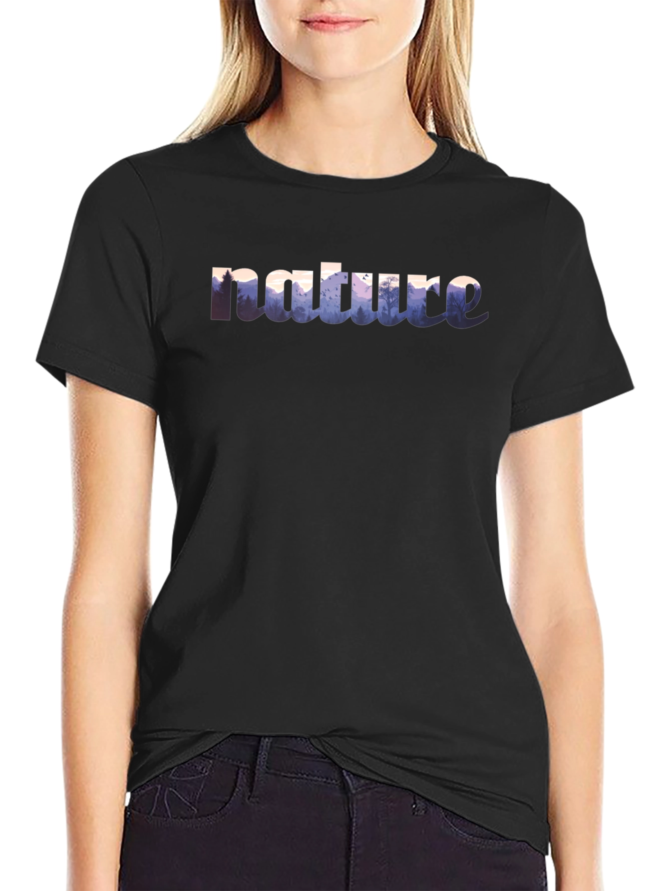 Nature Graphic Black T-Shirt
