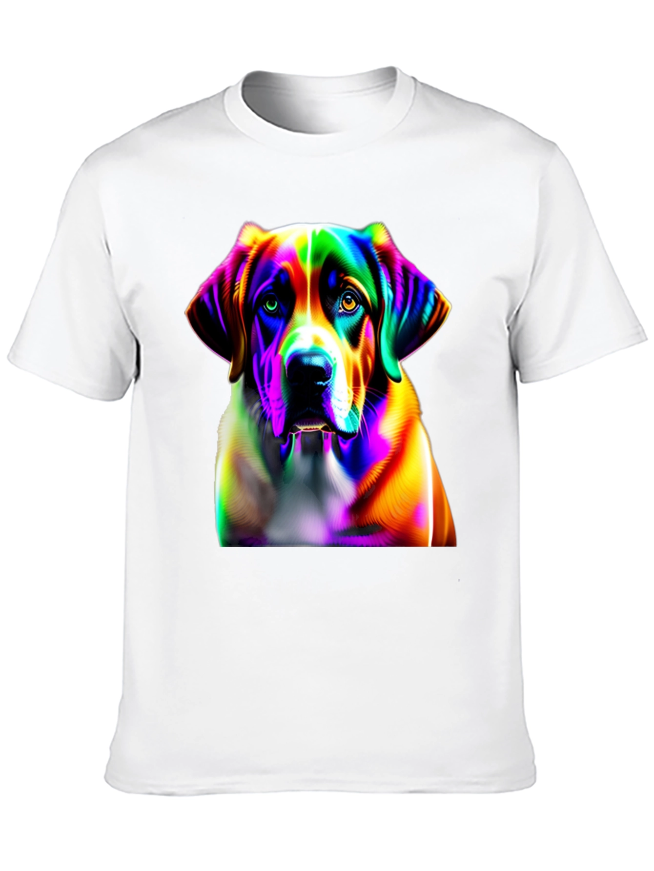 Rainbow Dog Graphic Tee - Unique Artistic Design