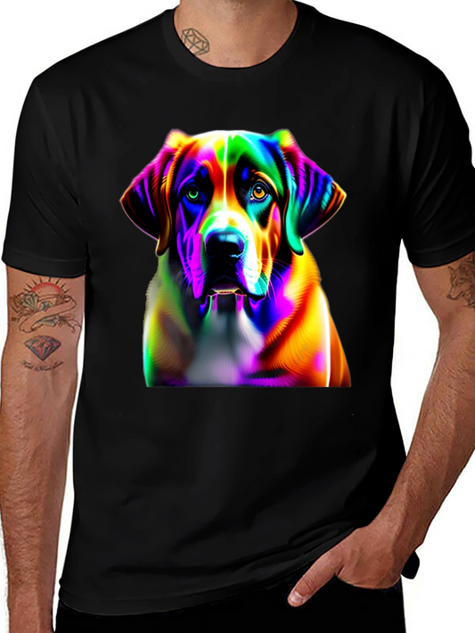 Rainbow Dog Graphic Tee - Unique Artistic Design