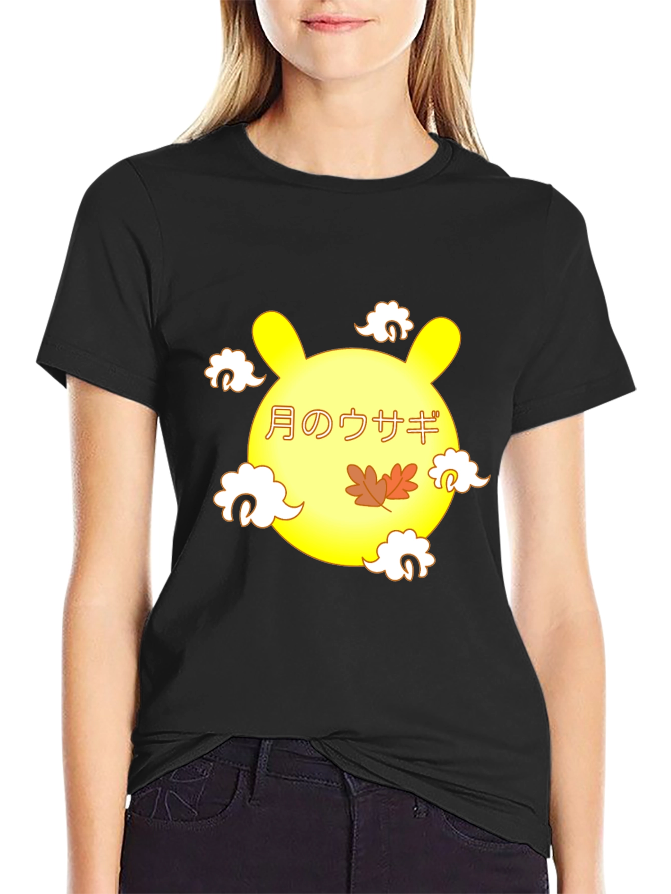 Moon Rabbit Graphic Tee - Black