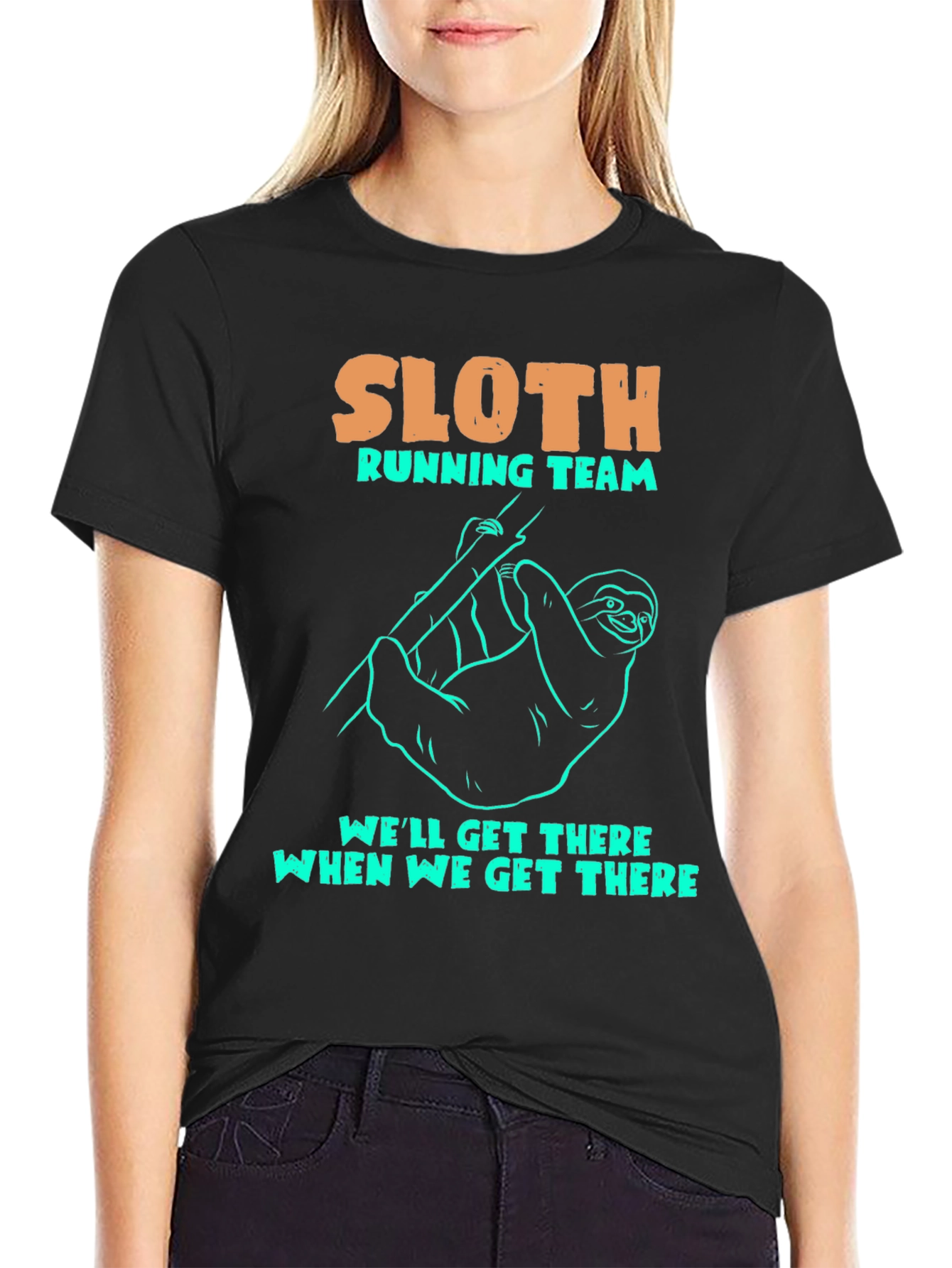 Sloth Running Team T-Shirt Funny Graphic Tee