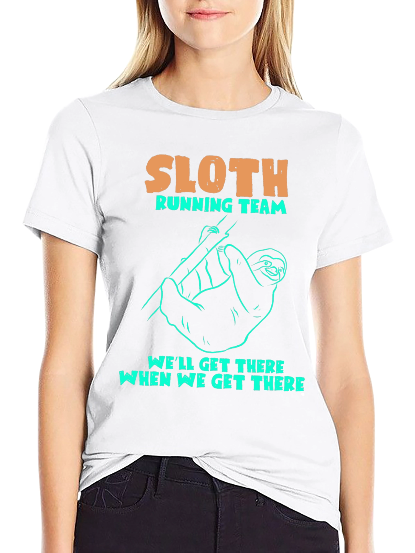 Sloth Running Team T-Shirt Funny Graphic Tee