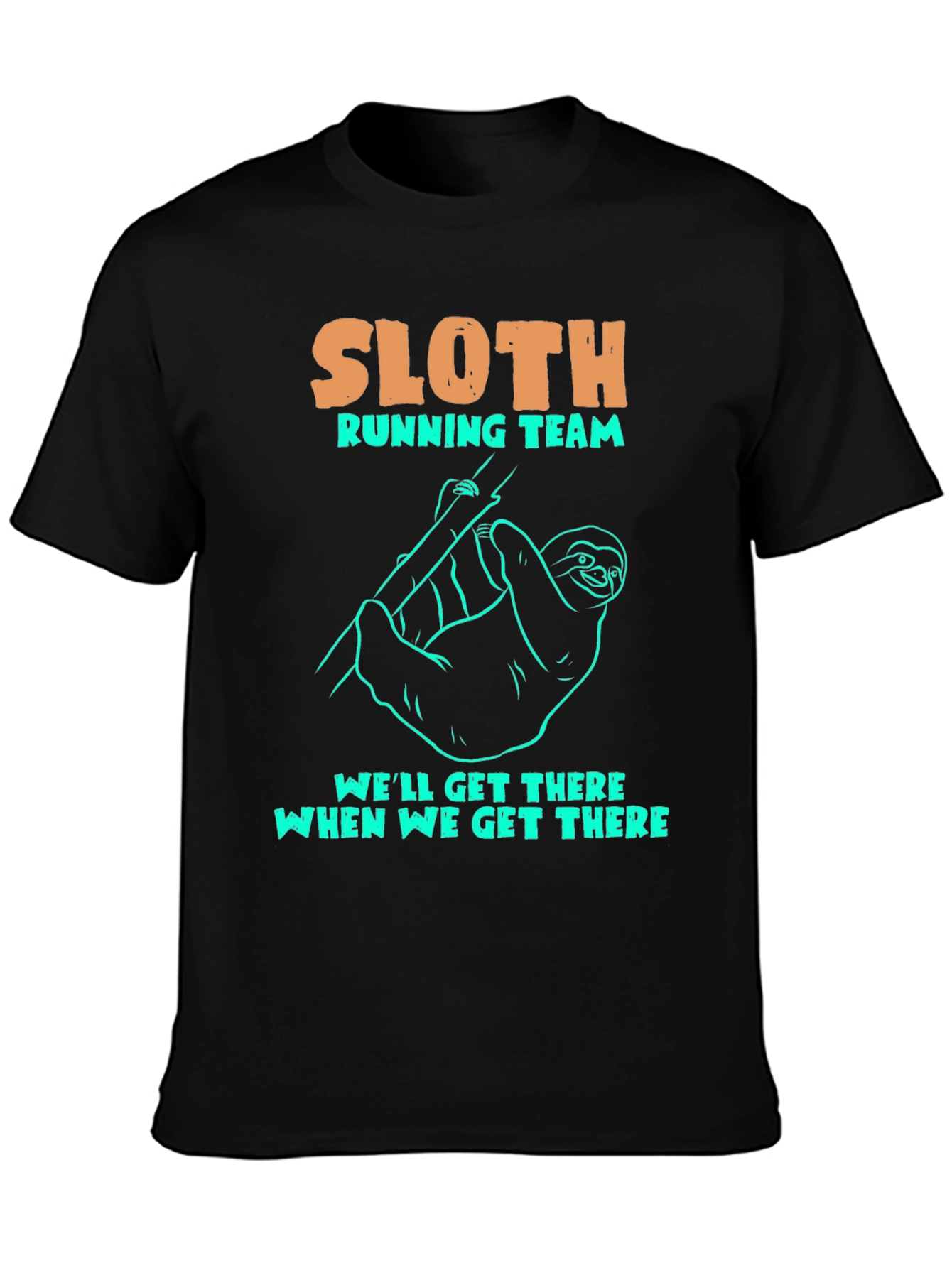 Sloth Running Team T-Shirt Funny Graphic Tee