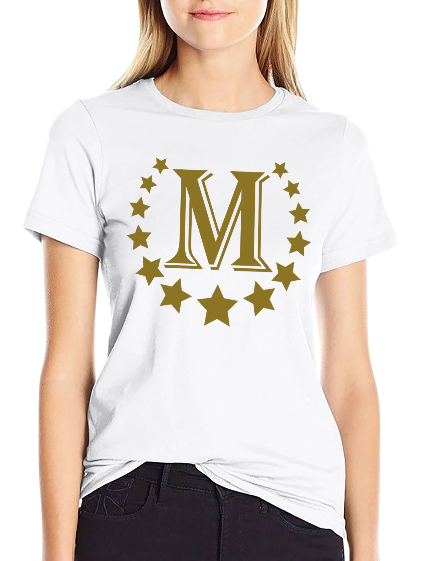 Letter M Star Circle Graphic Tee