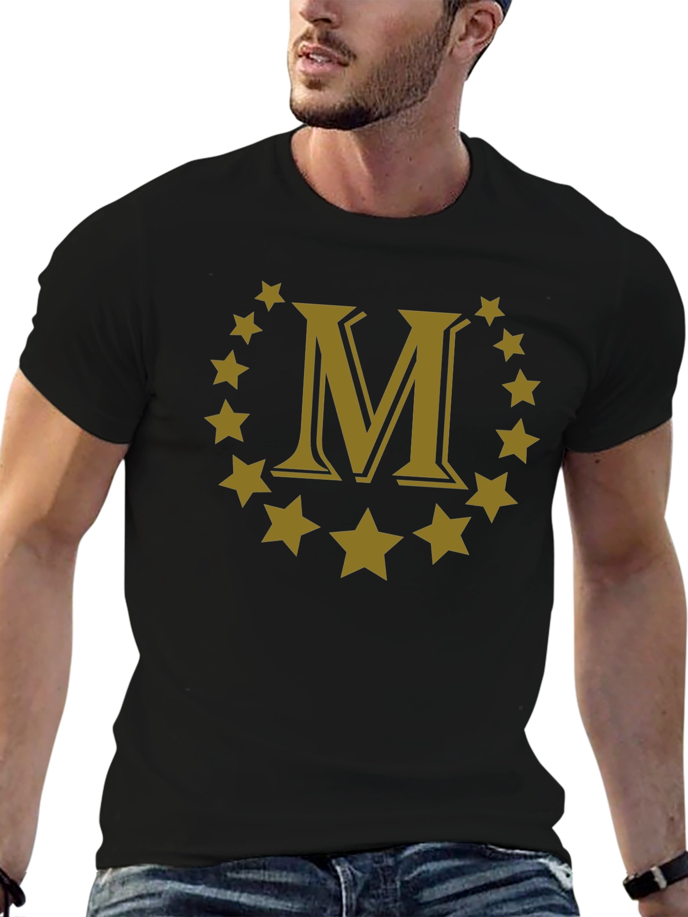 Letter M Star Circle Graphic Tee