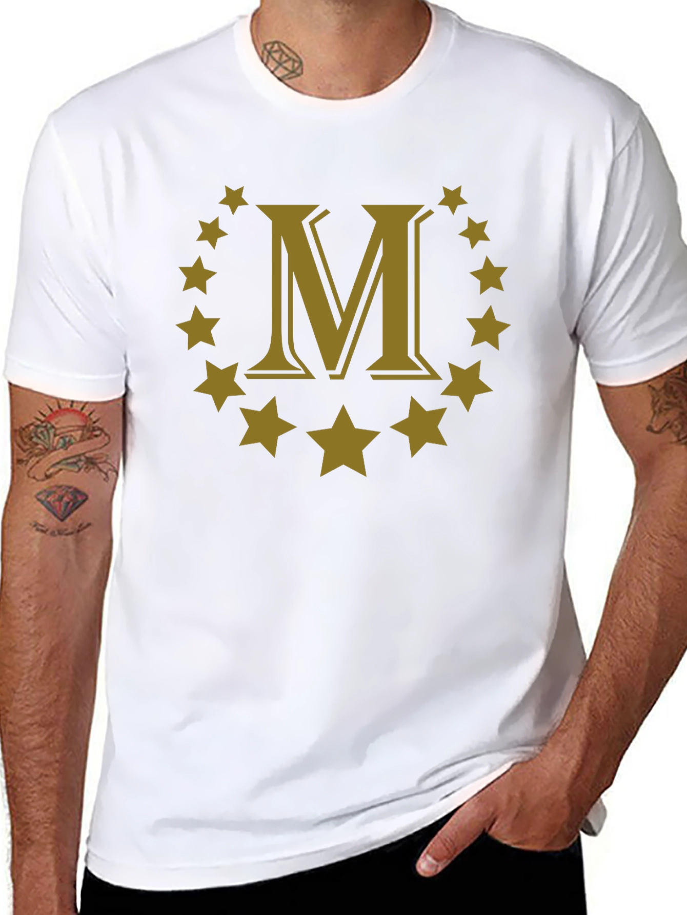 Letter M Star Circle Graphic Tee