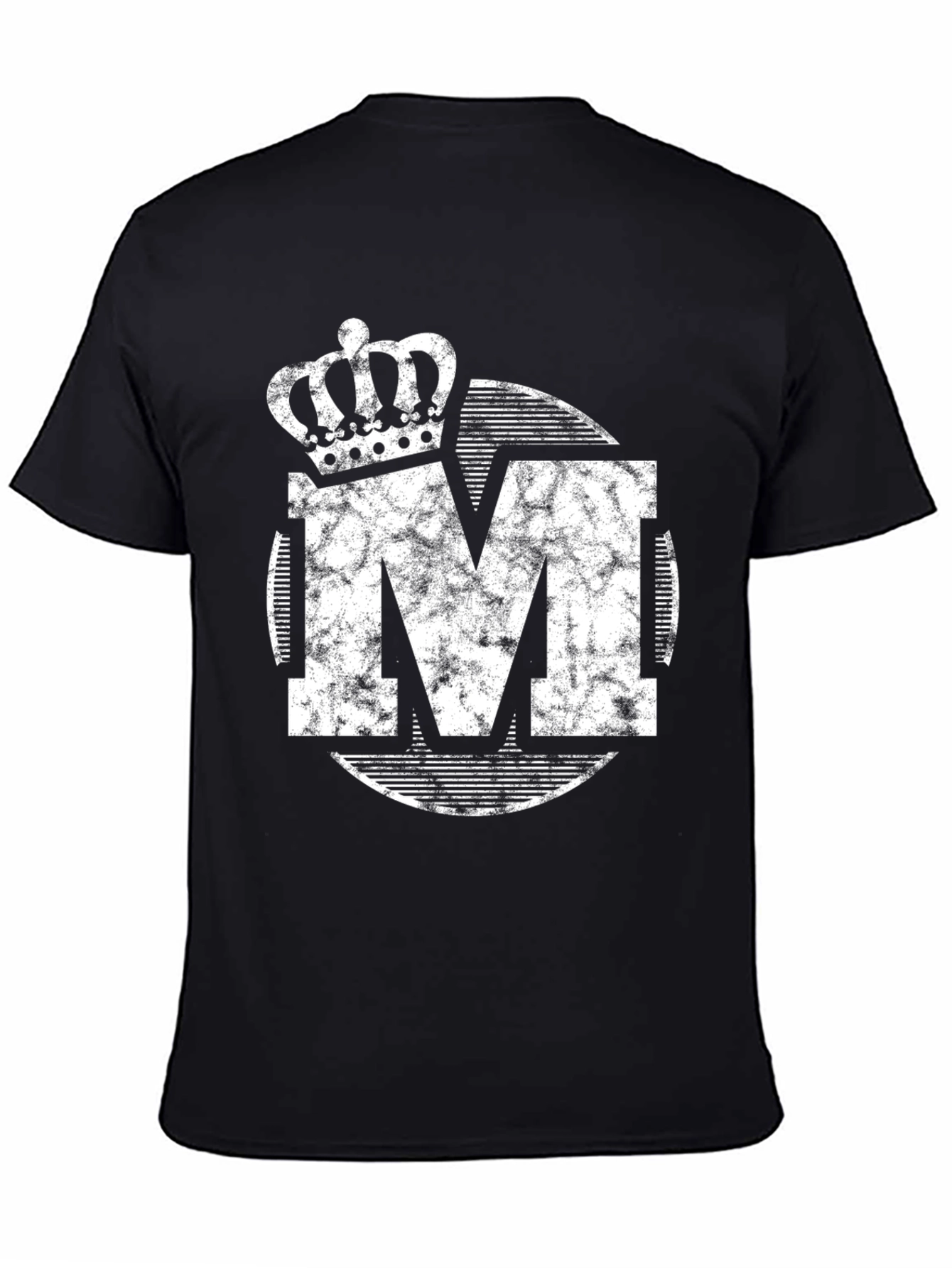 Crown Initial M Graphic Print Black T-Shirt