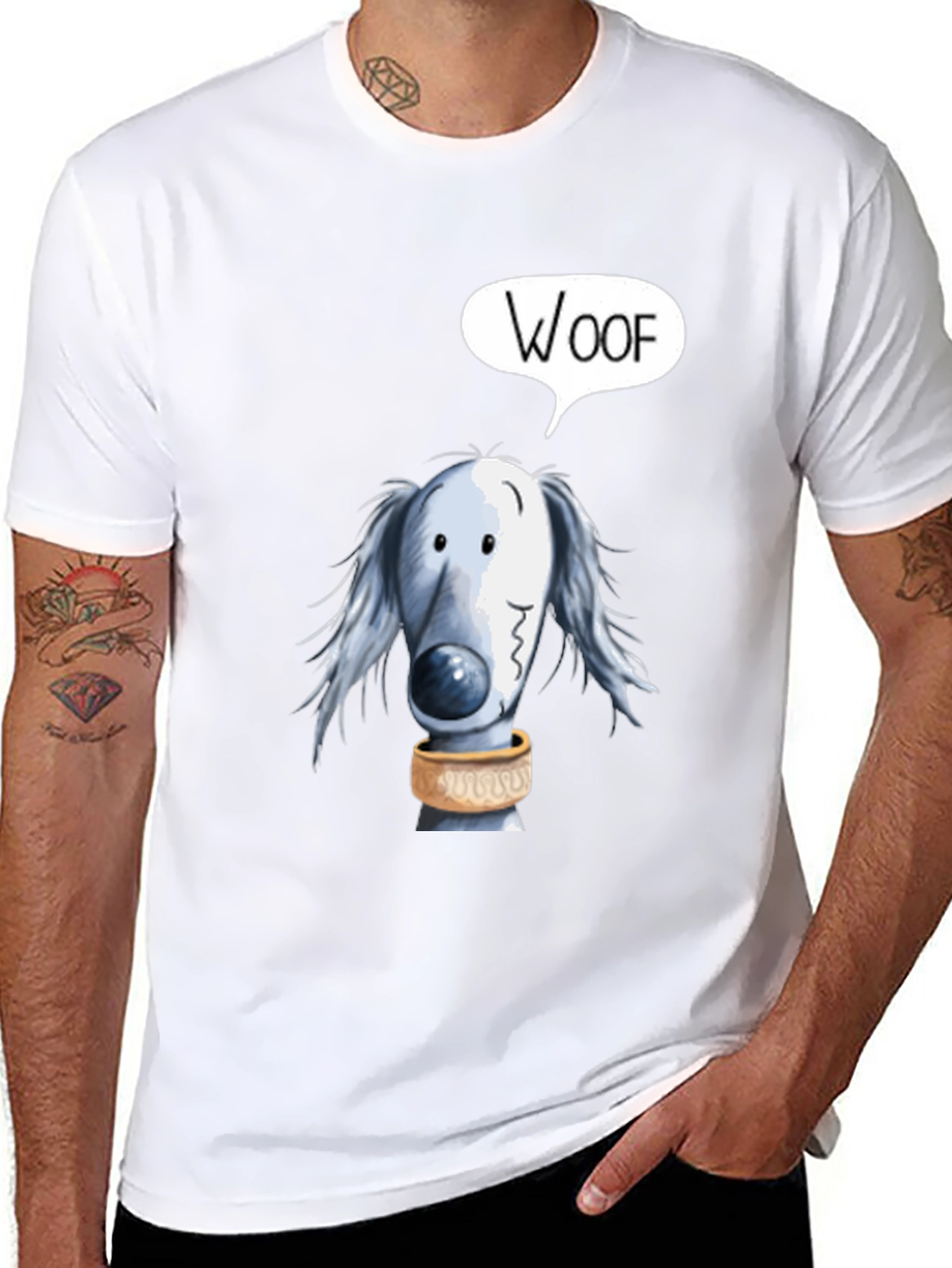Woof Dog Graphic Tee - Soft Cotton Black T-Shirt