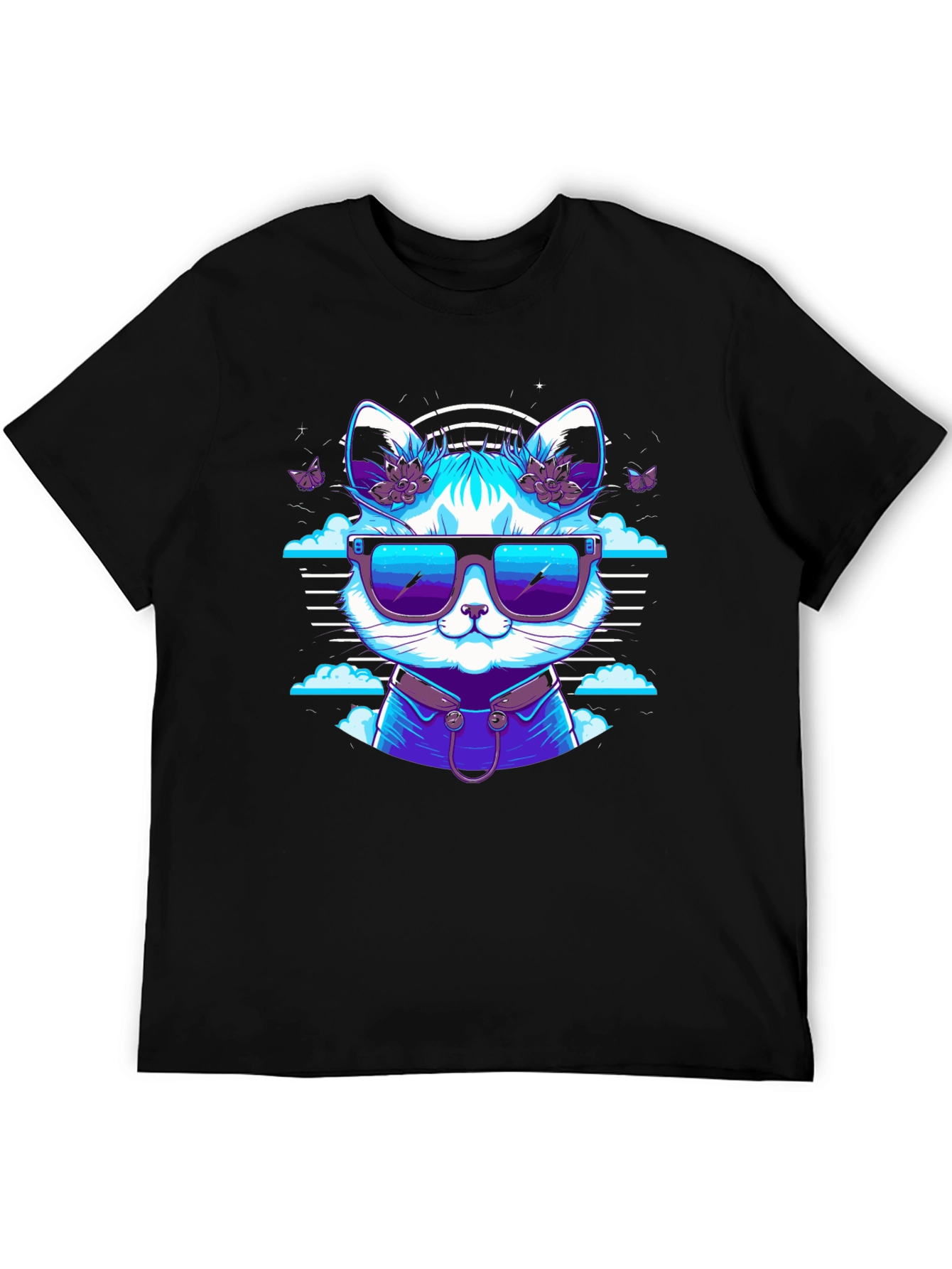 Cool Cat Graphic Tee - Black