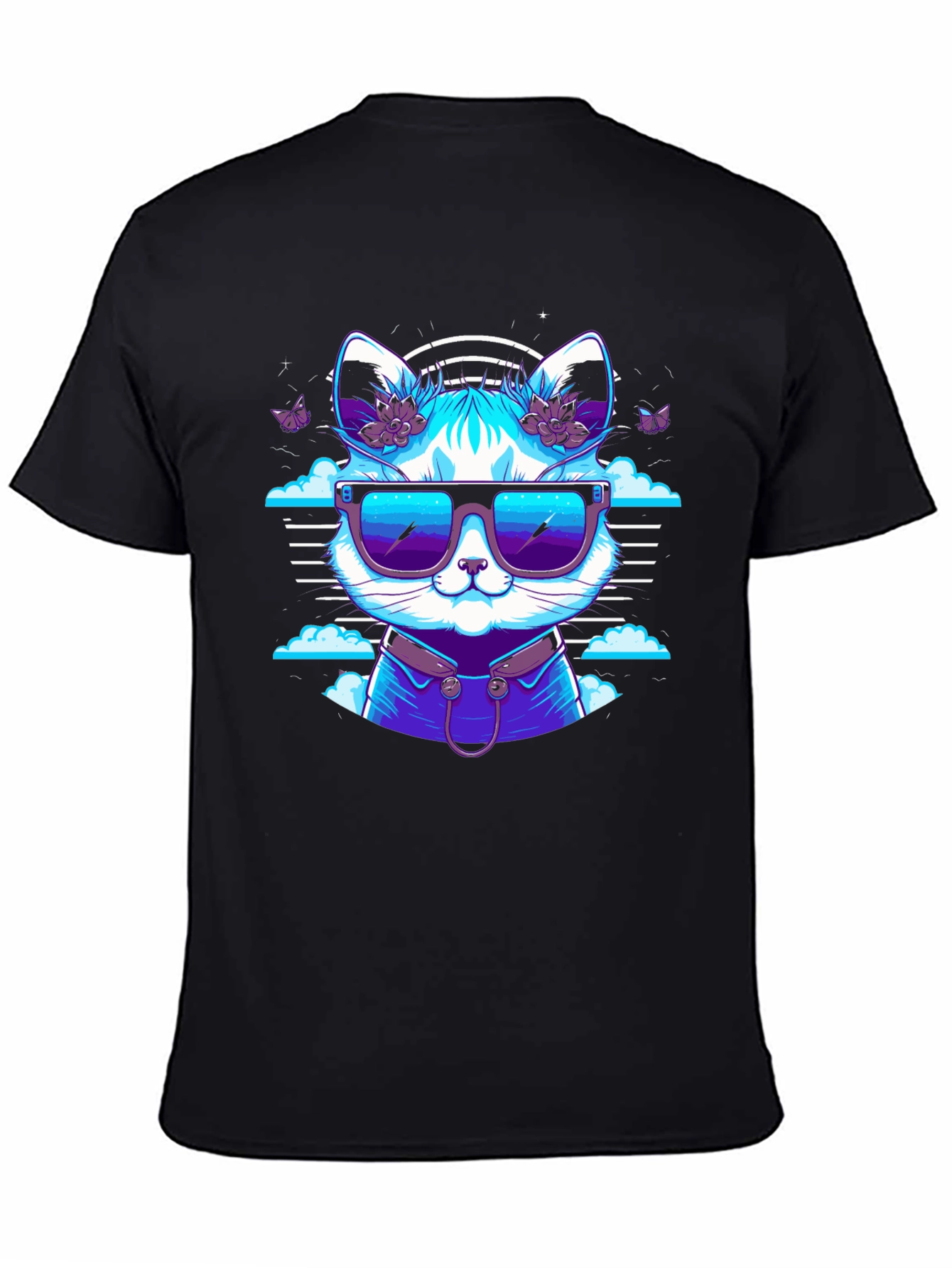 Cool Cat Graphic Tee - Black