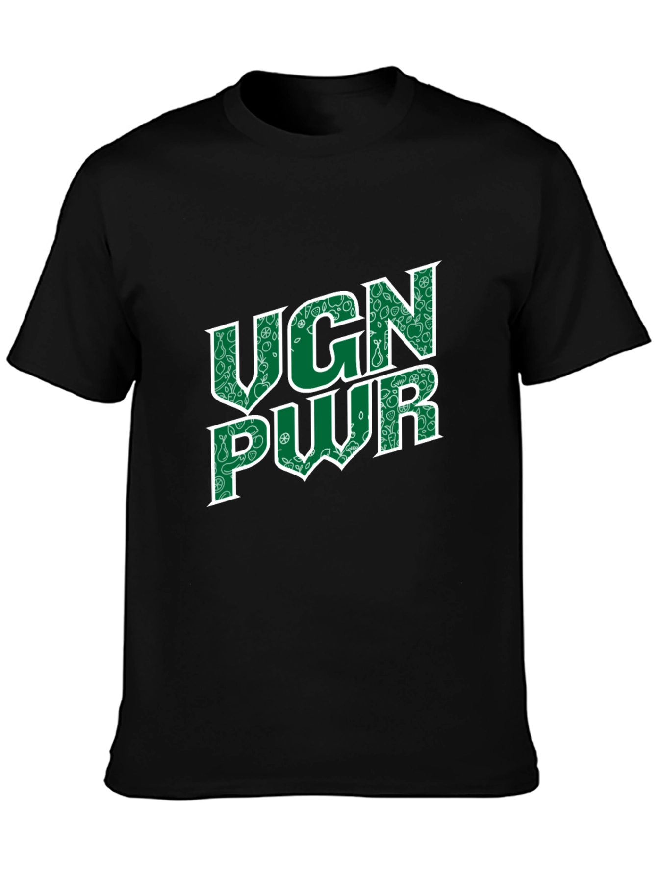 Vegan Power Black T-Shirt - UGN PWR Design