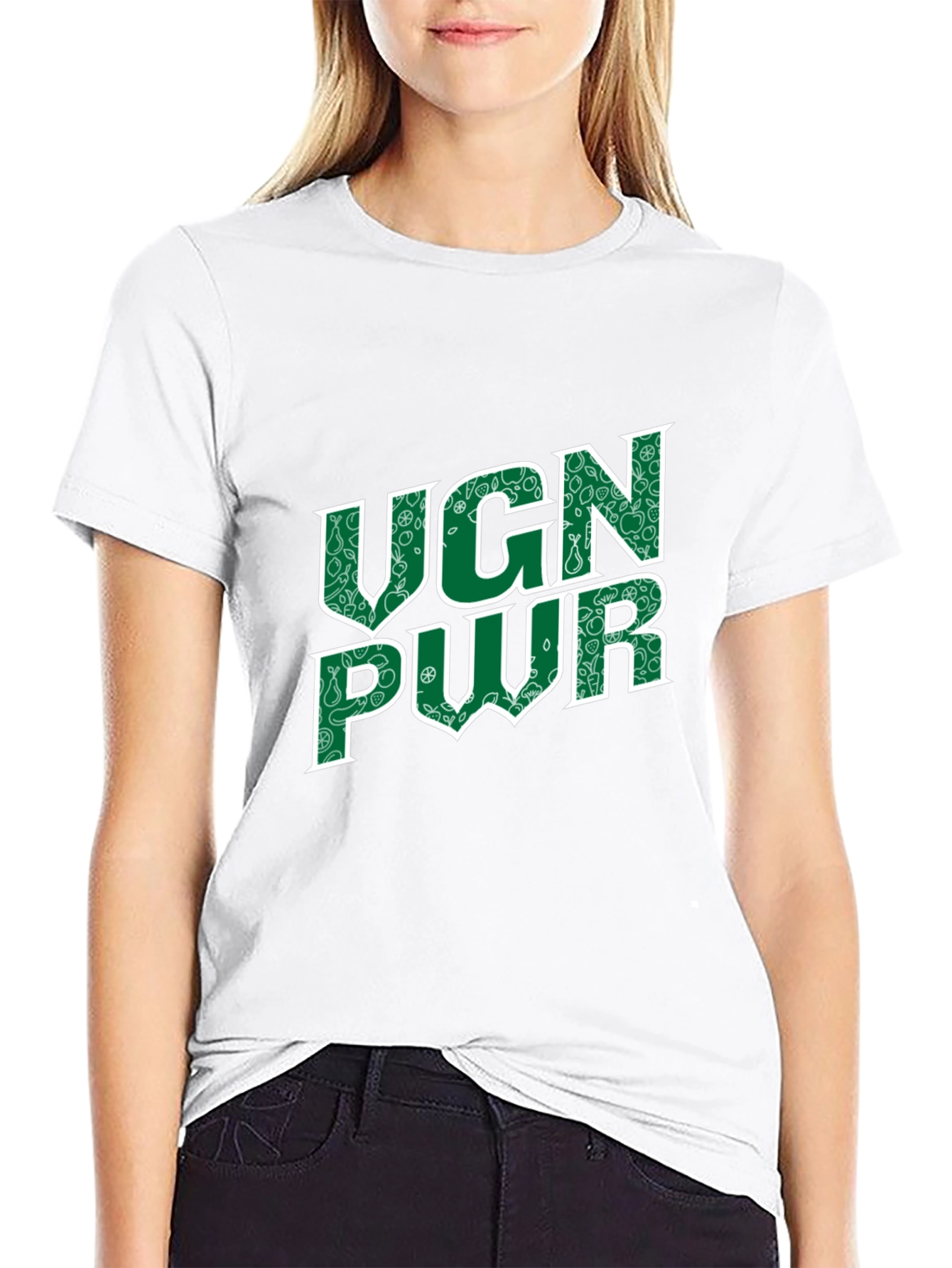 Vegan Power Black T-Shirt - UGN PWR Design