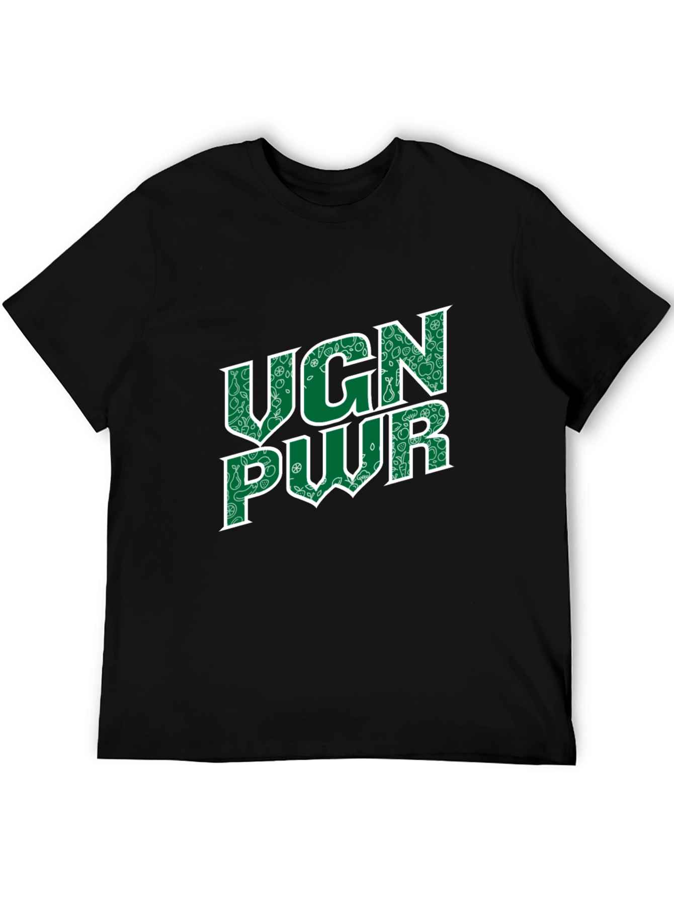 Vegan Power Black T-Shirt - UGN PWR Design
