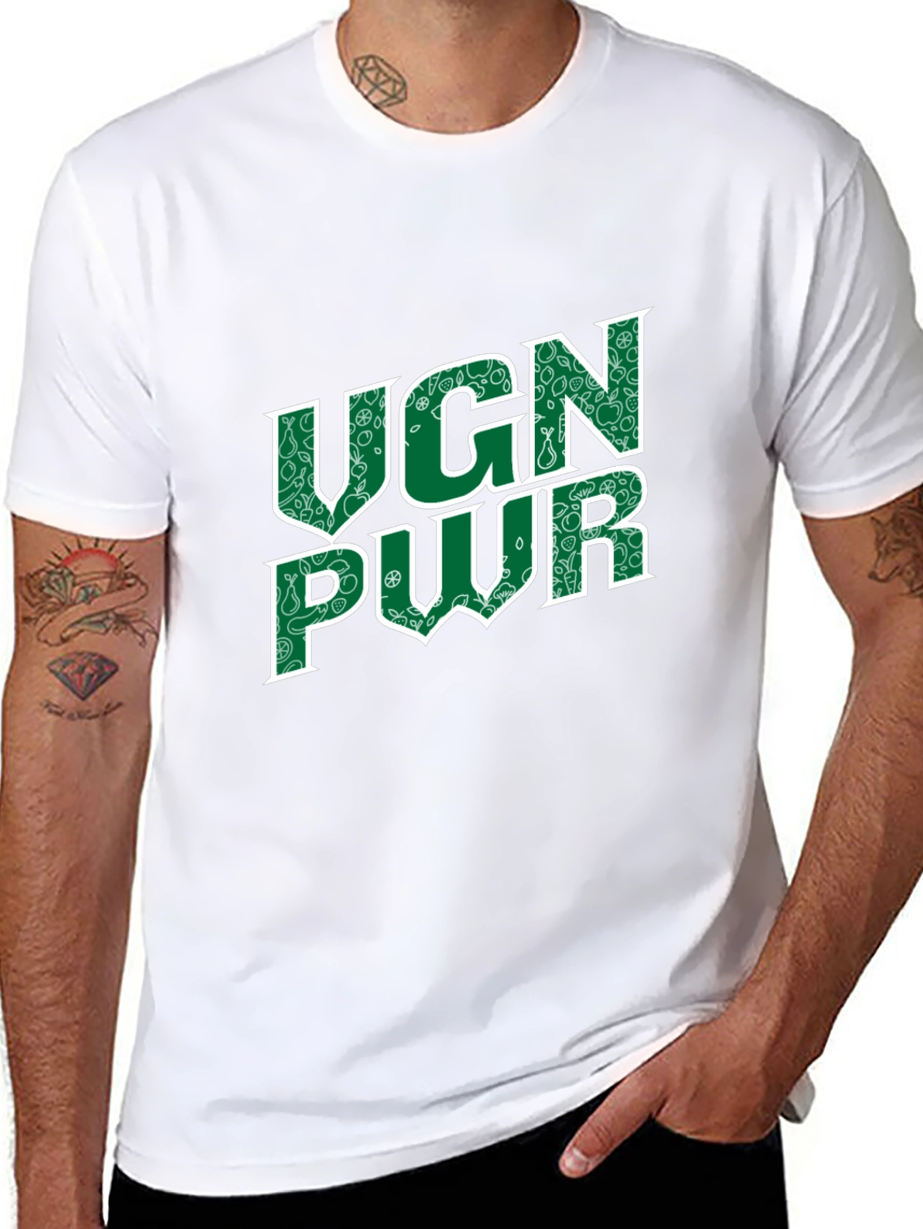 Vegan Power Black T-Shirt - UGN PWR Design