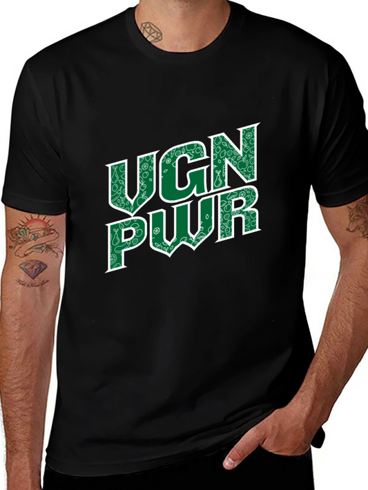 Vegan Power Black T-Shirt - UGN PWR Design