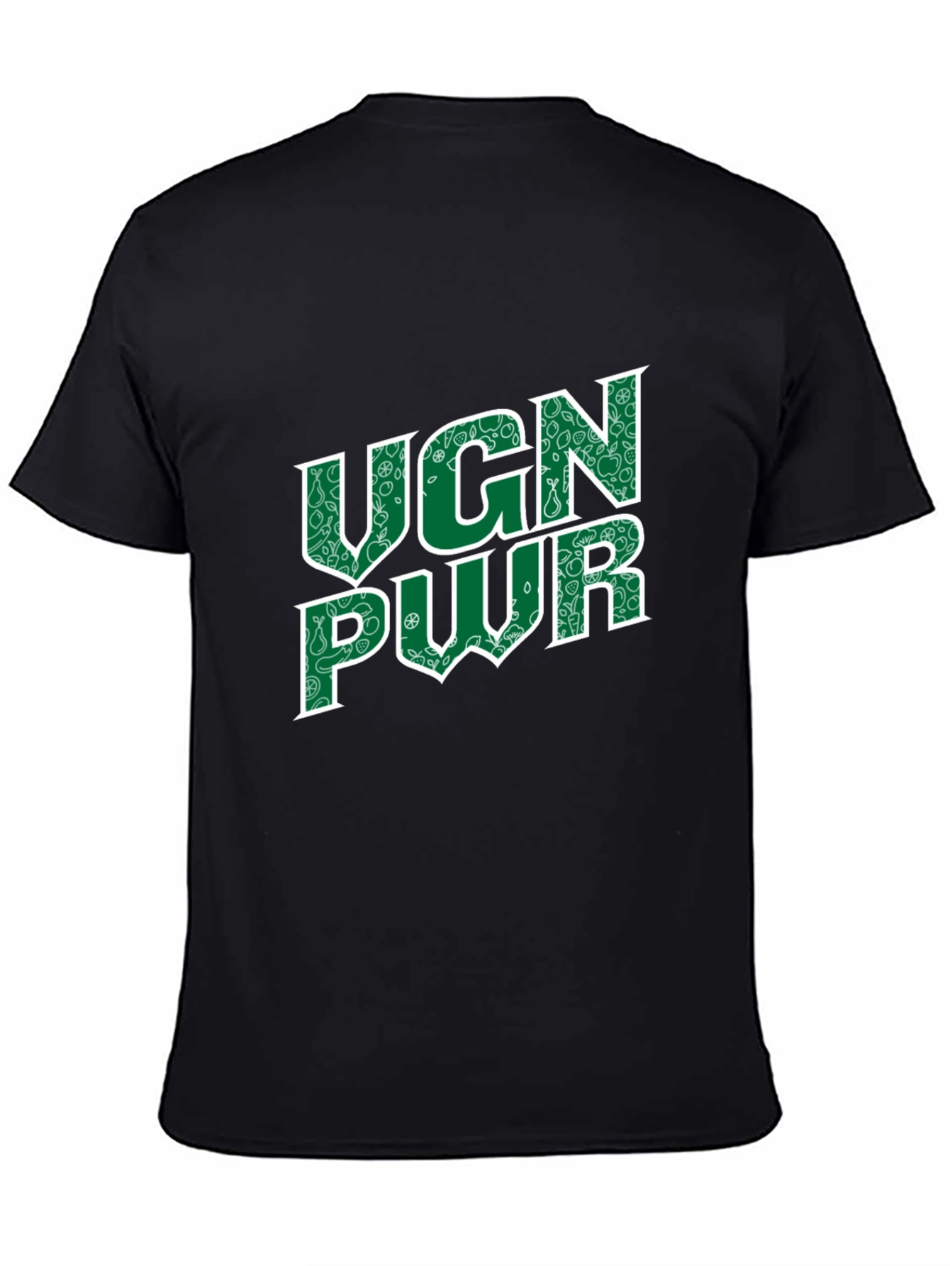 Vegan Power Black T-Shirt - UGN PWR Design