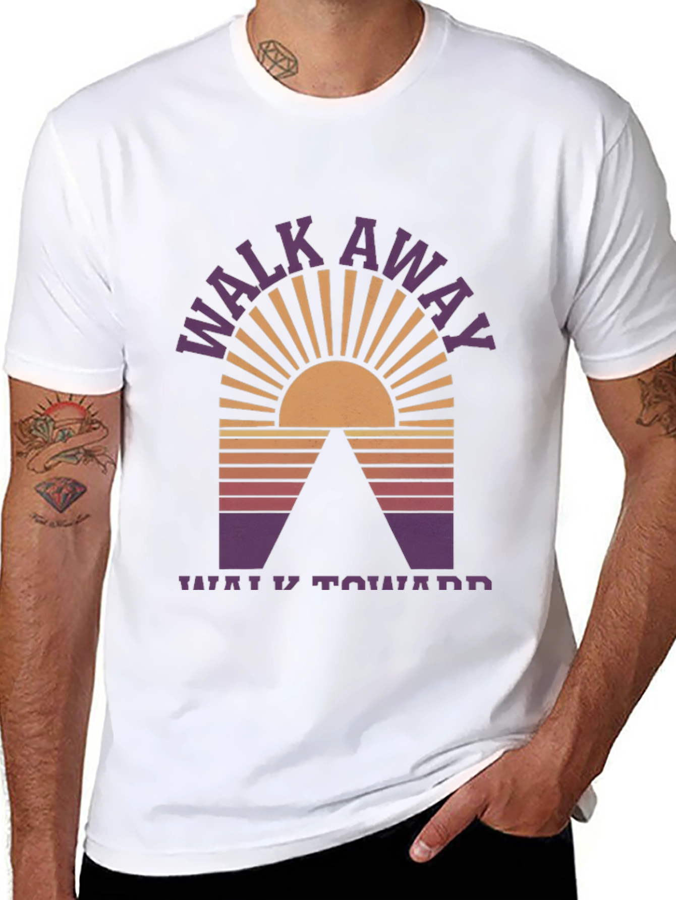 Walk Away Graphic Tee - Black Cotton Blend T-Shirt