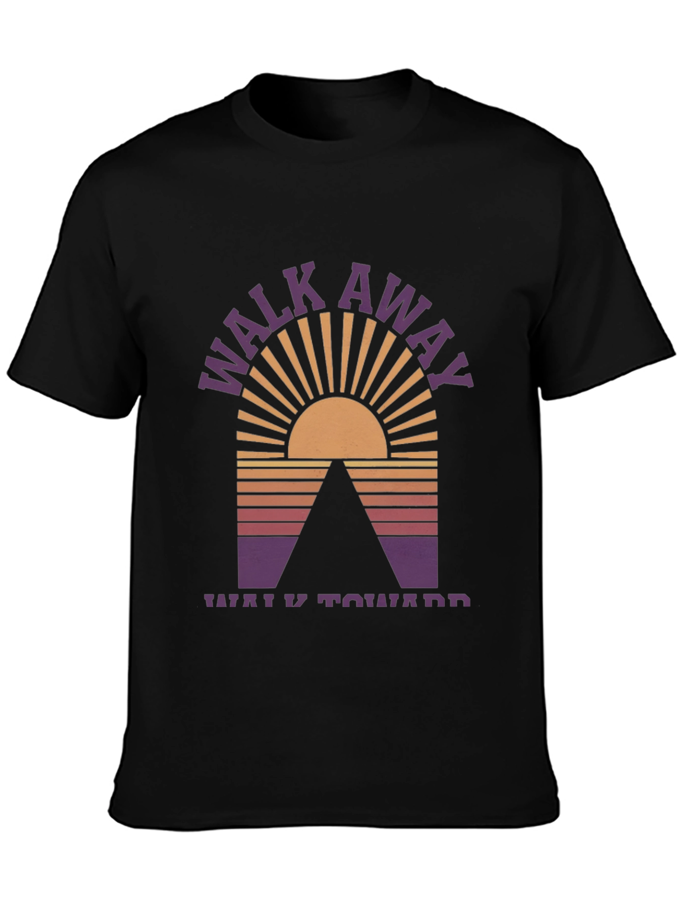 Walk Away Graphic Tee - Black Cotton Blend T-Shirt