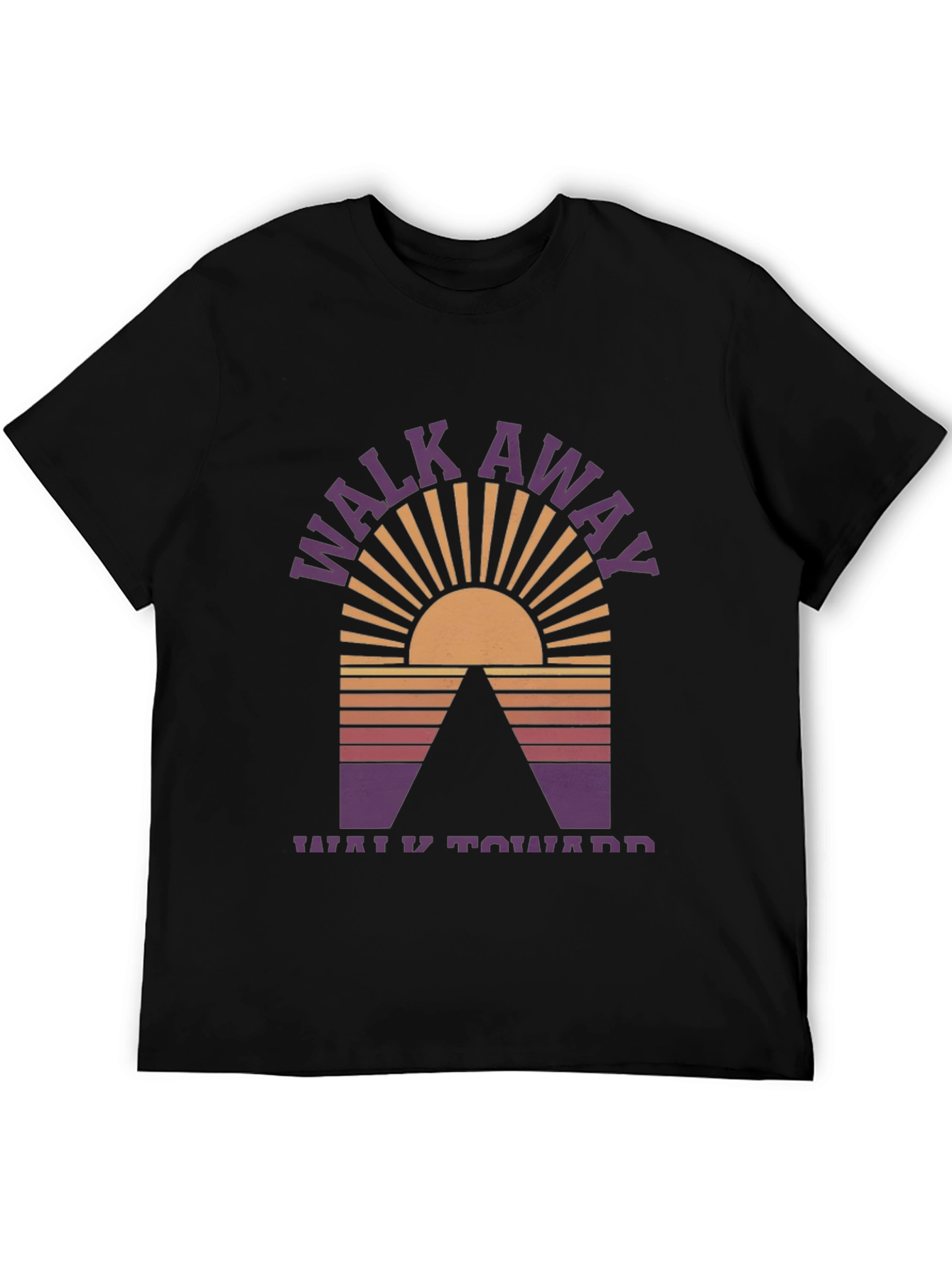 Walk Away Graphic Tee - Black Cotton Blend T-Shirt