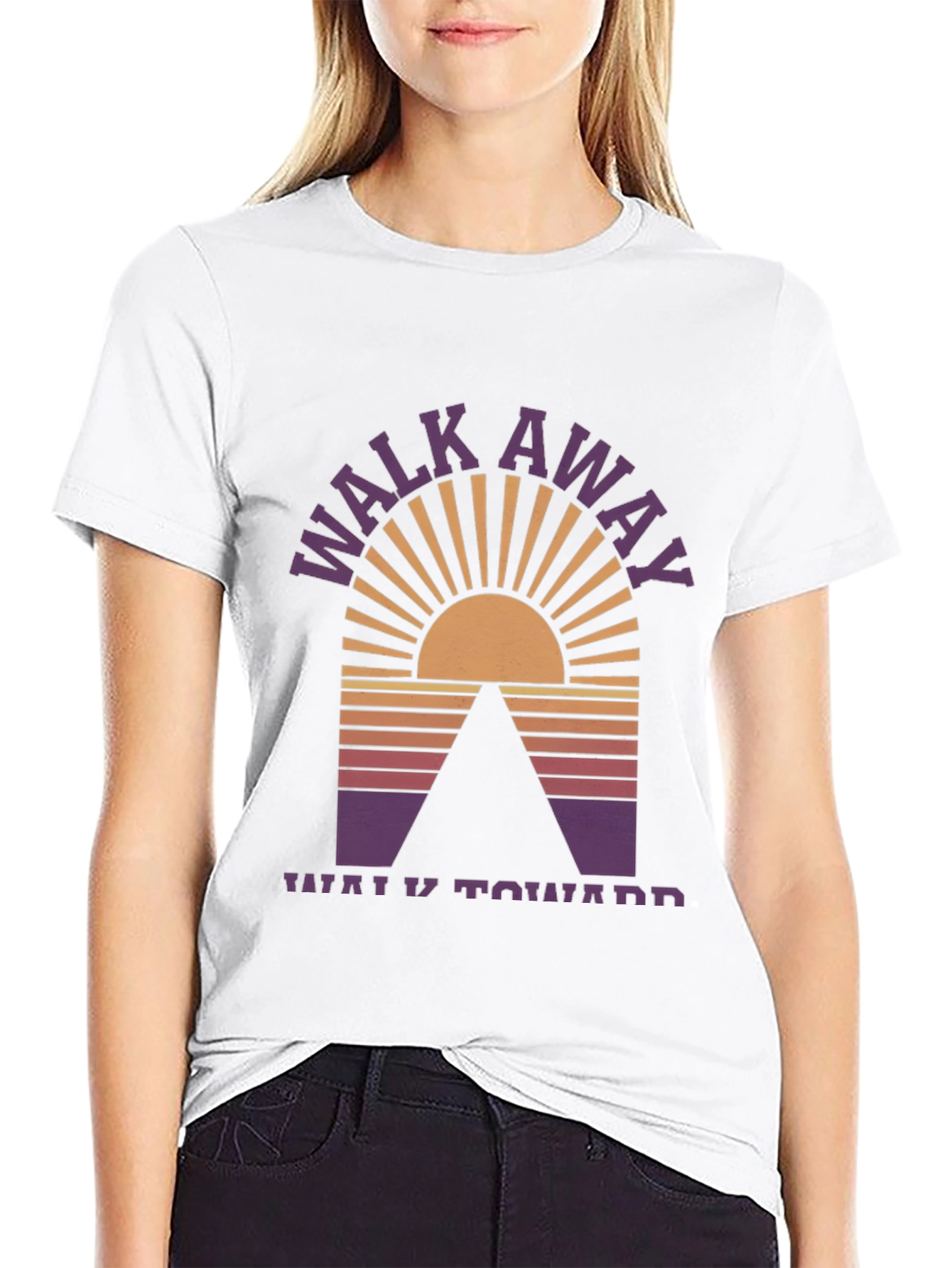 Walk Away Graphic Tee - Black Cotton Blend T-Shirt