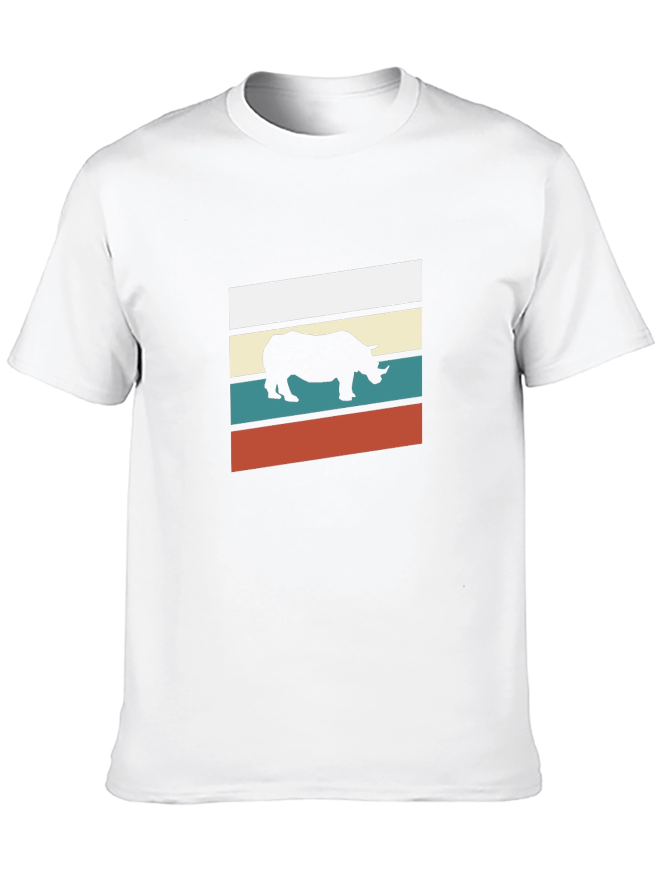 Retro Rhino Graphic Tee - Stylish Mens Black T-Shirt