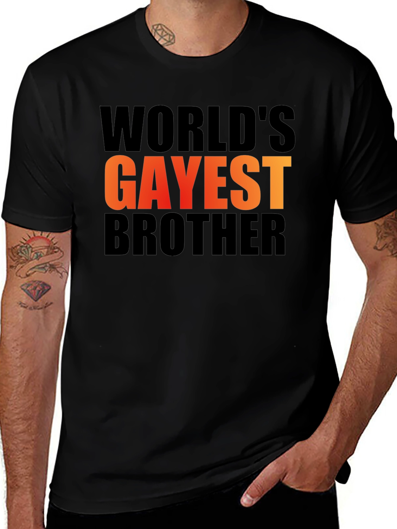 Worlds Gayest Brother Graphic Tee - Black