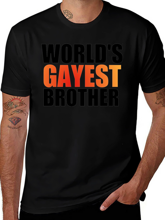 Worlds Gayest Brother Graphic Tee - Black