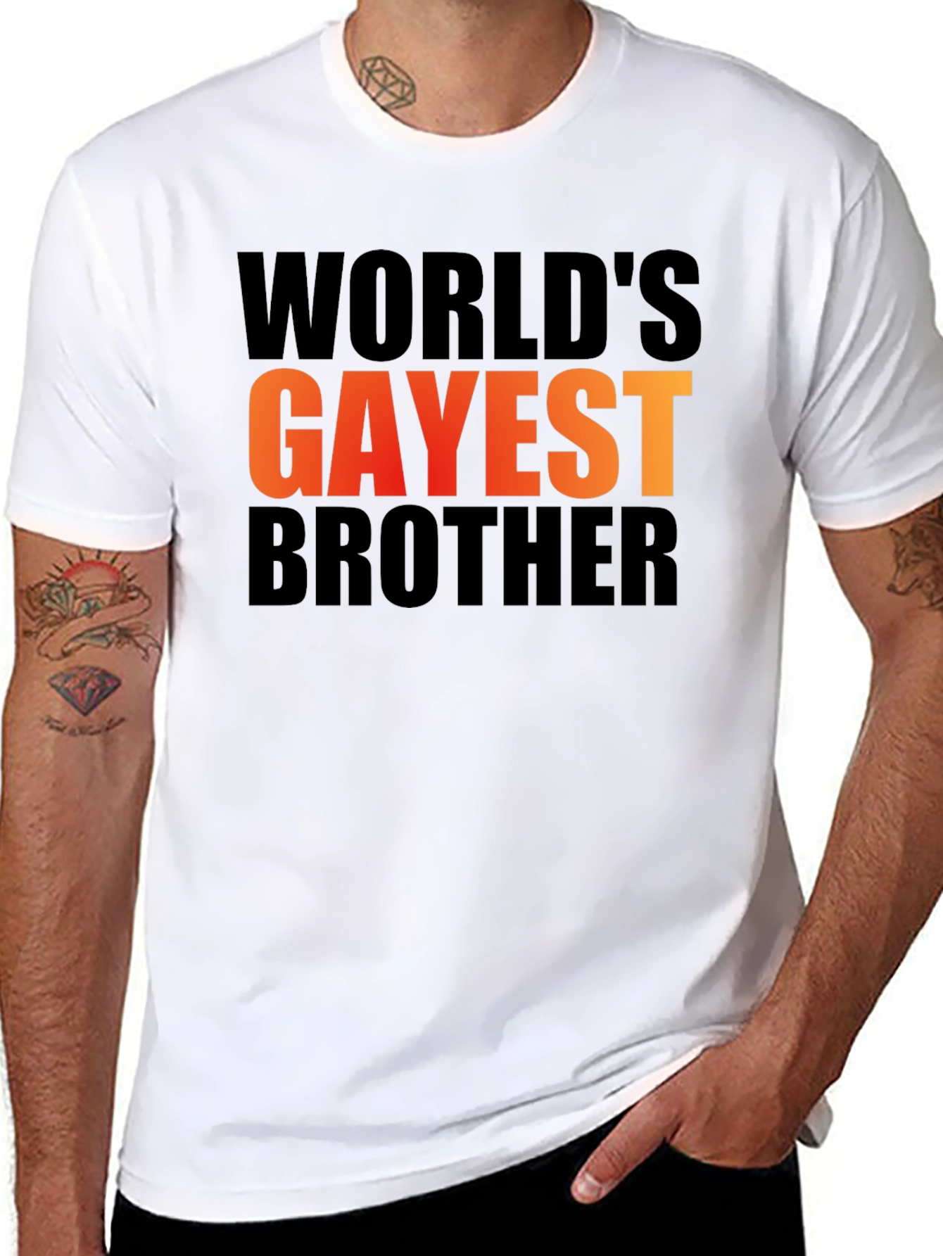 Worlds Gayest Brother Graphic Tee - Black