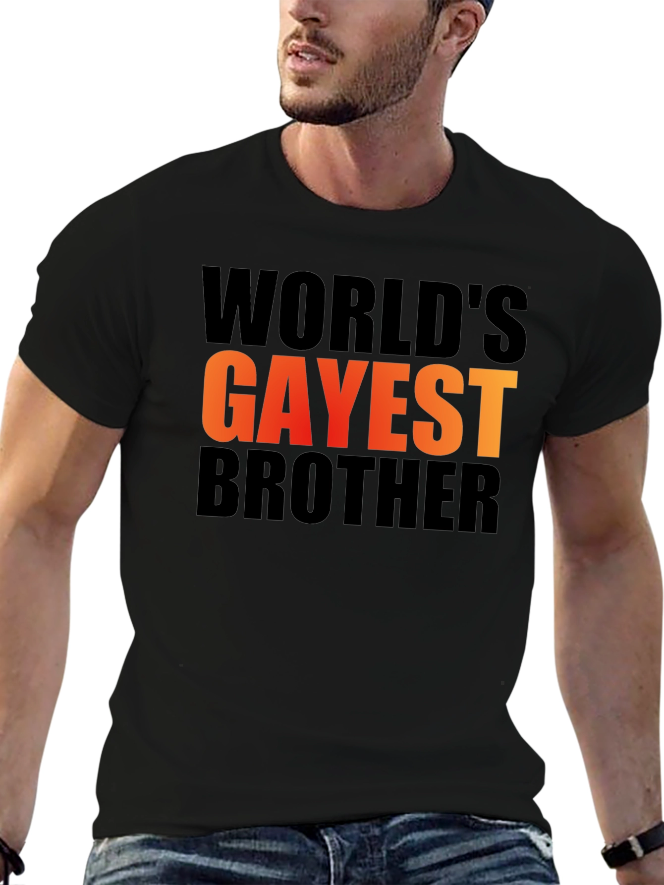 Worlds Gayest Brother Graphic Tee - Black