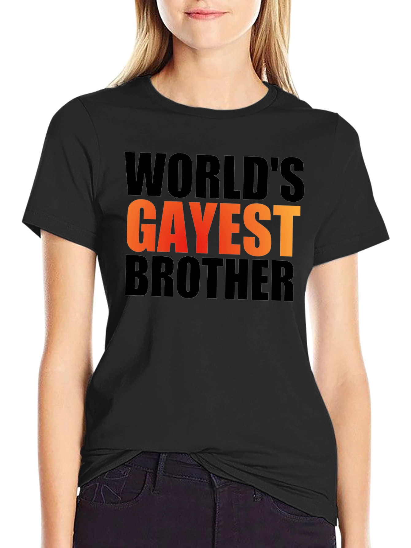 Worlds Gayest Brother Graphic Tee - Black