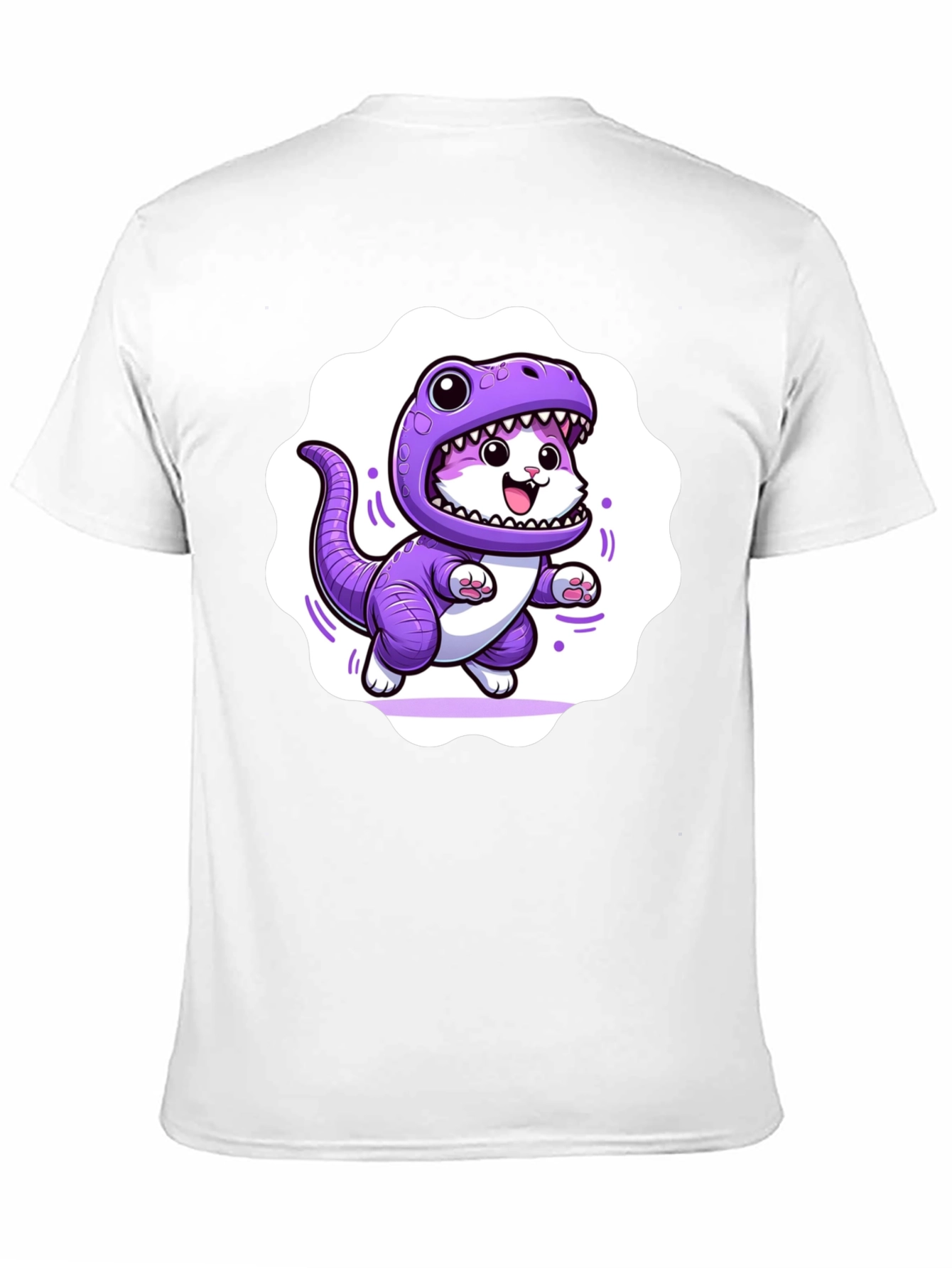 Cute Cat in Dino Costume Graphic T-Shirt