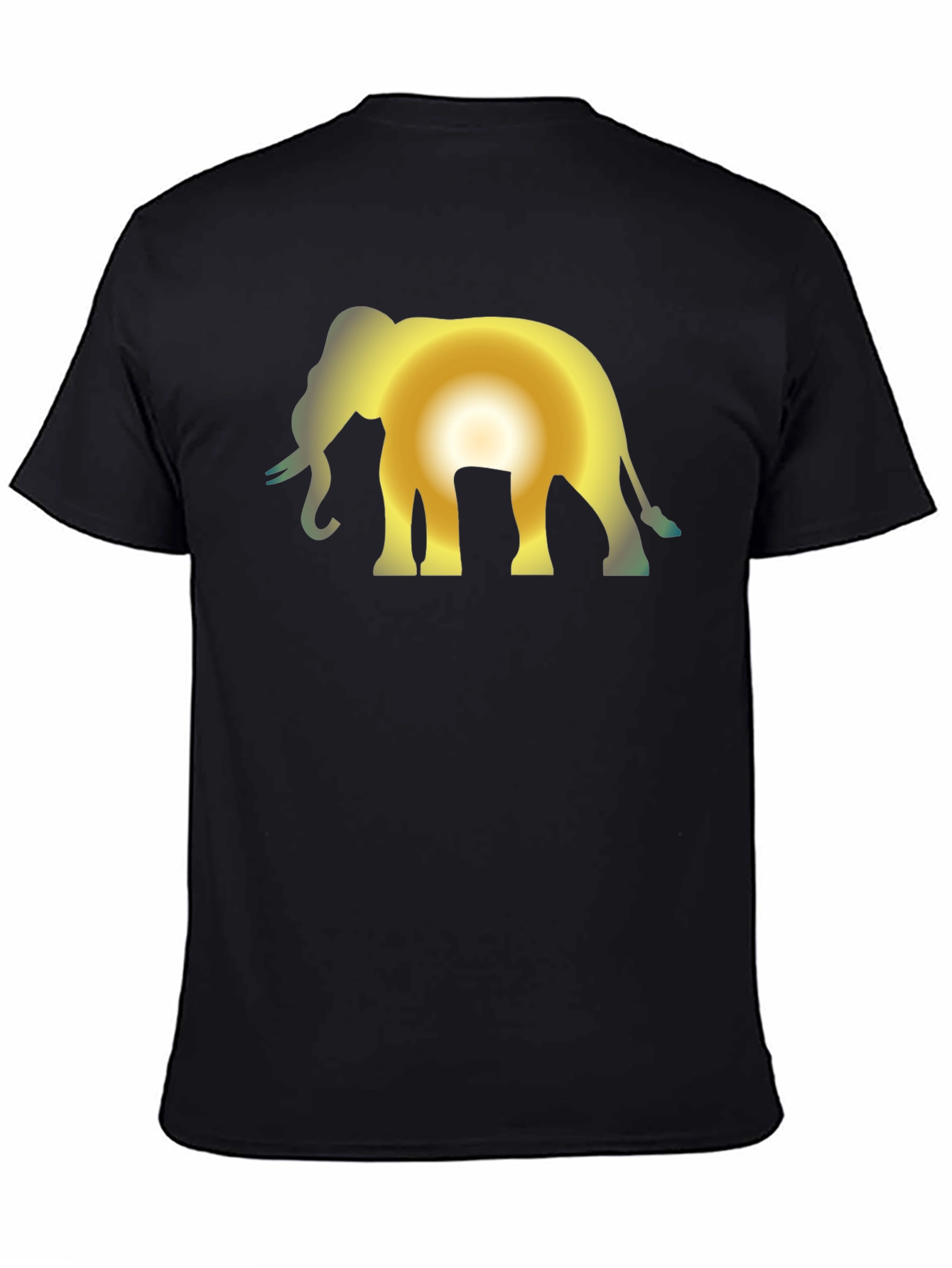 Elephant Sunset Black T-Shirt