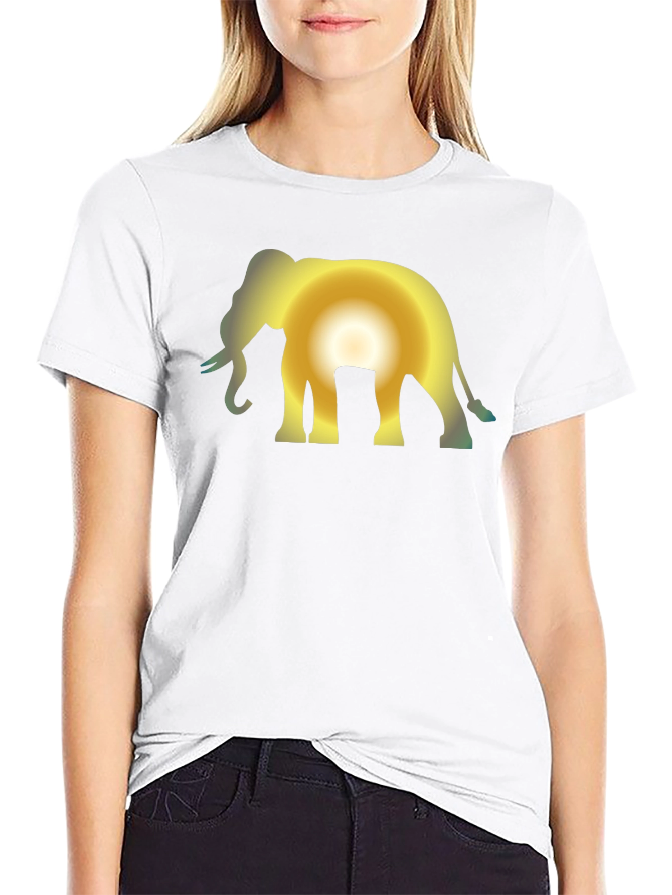 Elephant Sunset Black T-Shirt