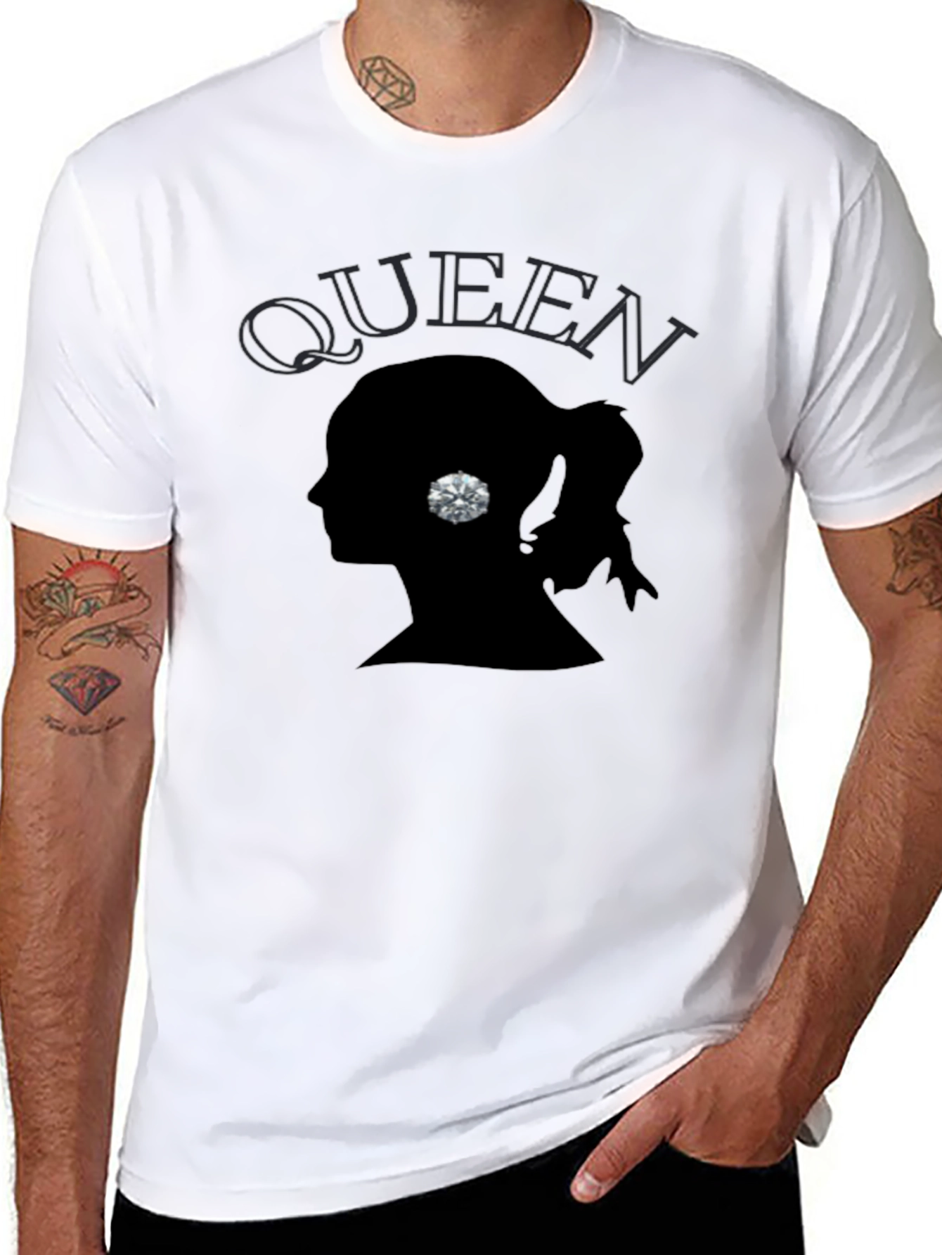 Queen Silhouette Graphic Print Mens T-Shirt