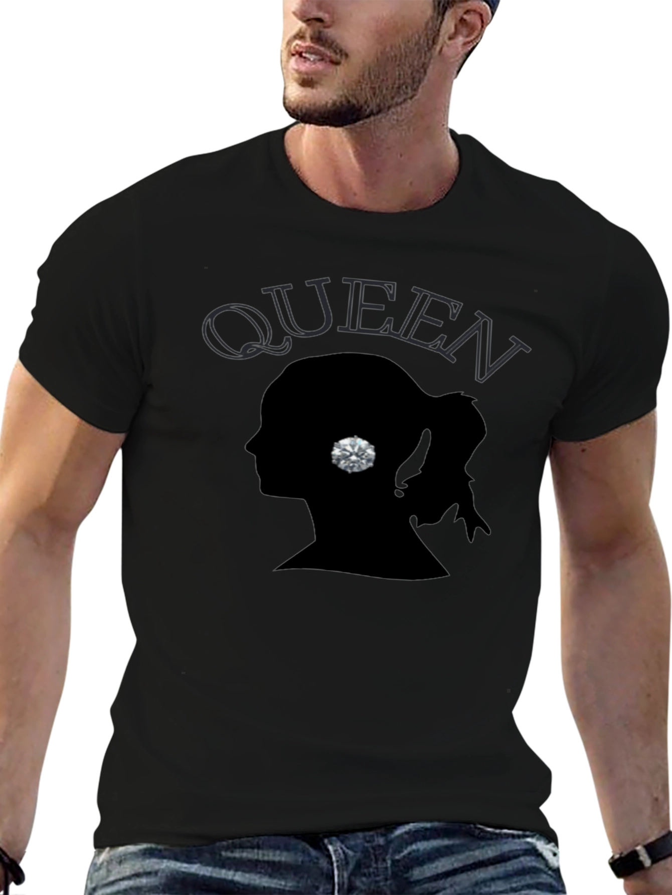 Queen Silhouette Graphic Print Mens T-Shirt