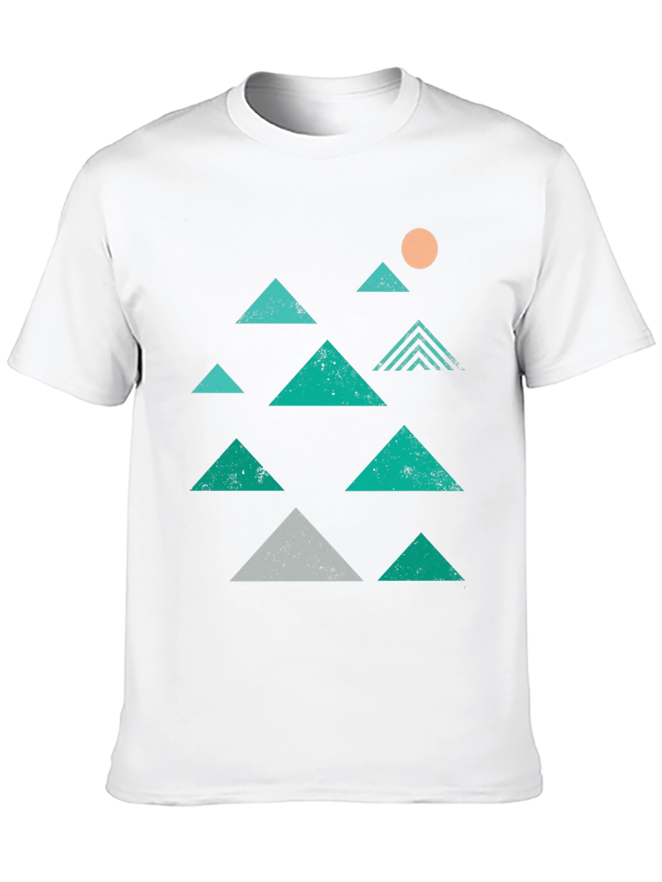 Geometric Mountain Graphic Tee - Black Cotton T-Shirt