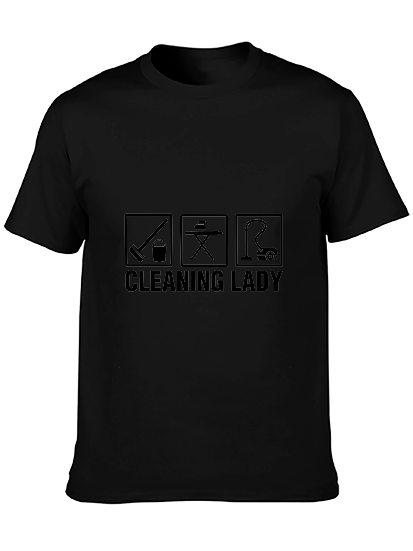 Cleaning Lady Graphic Black T-Shirt