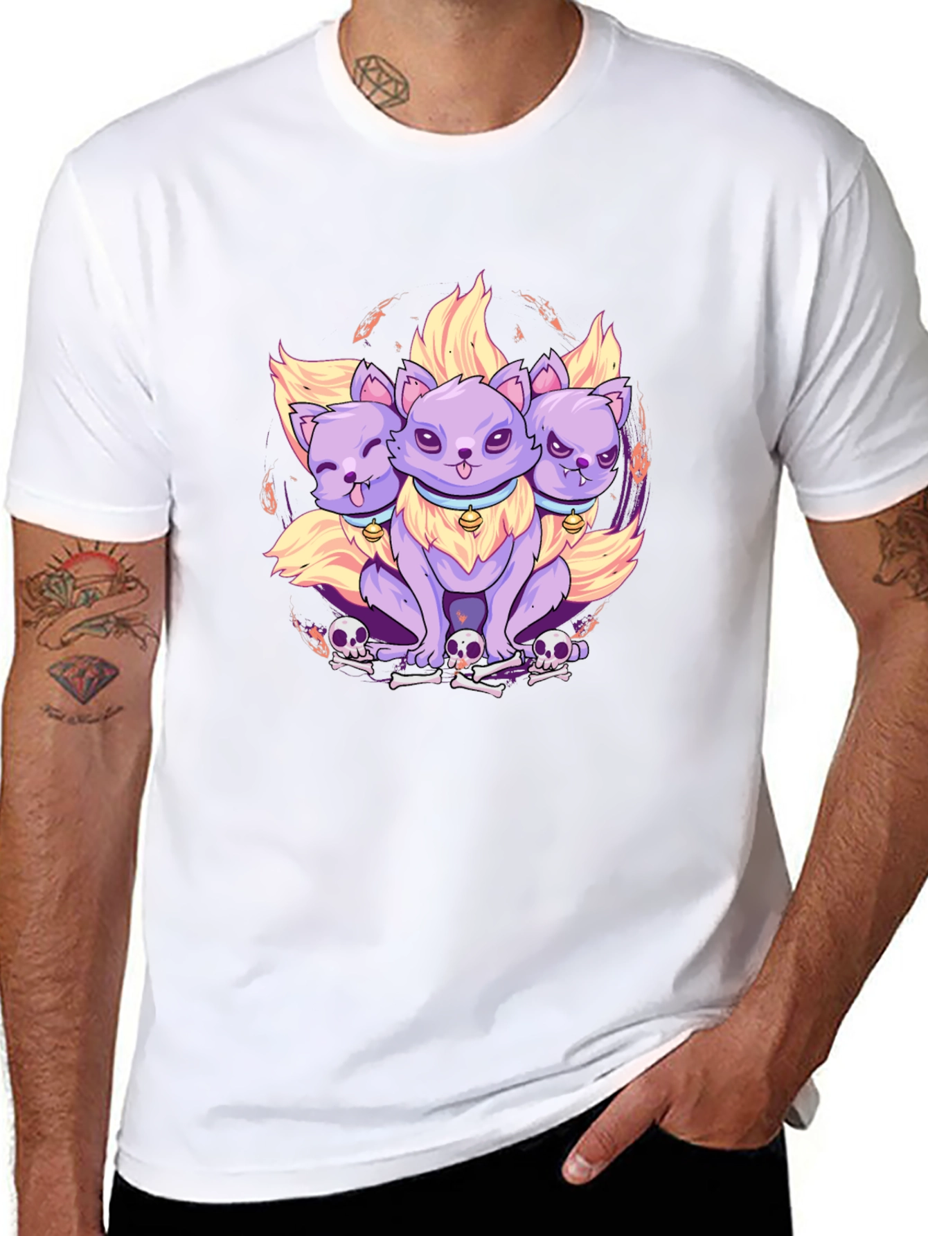 Three-Headed Cerberus Cat T-Shirt