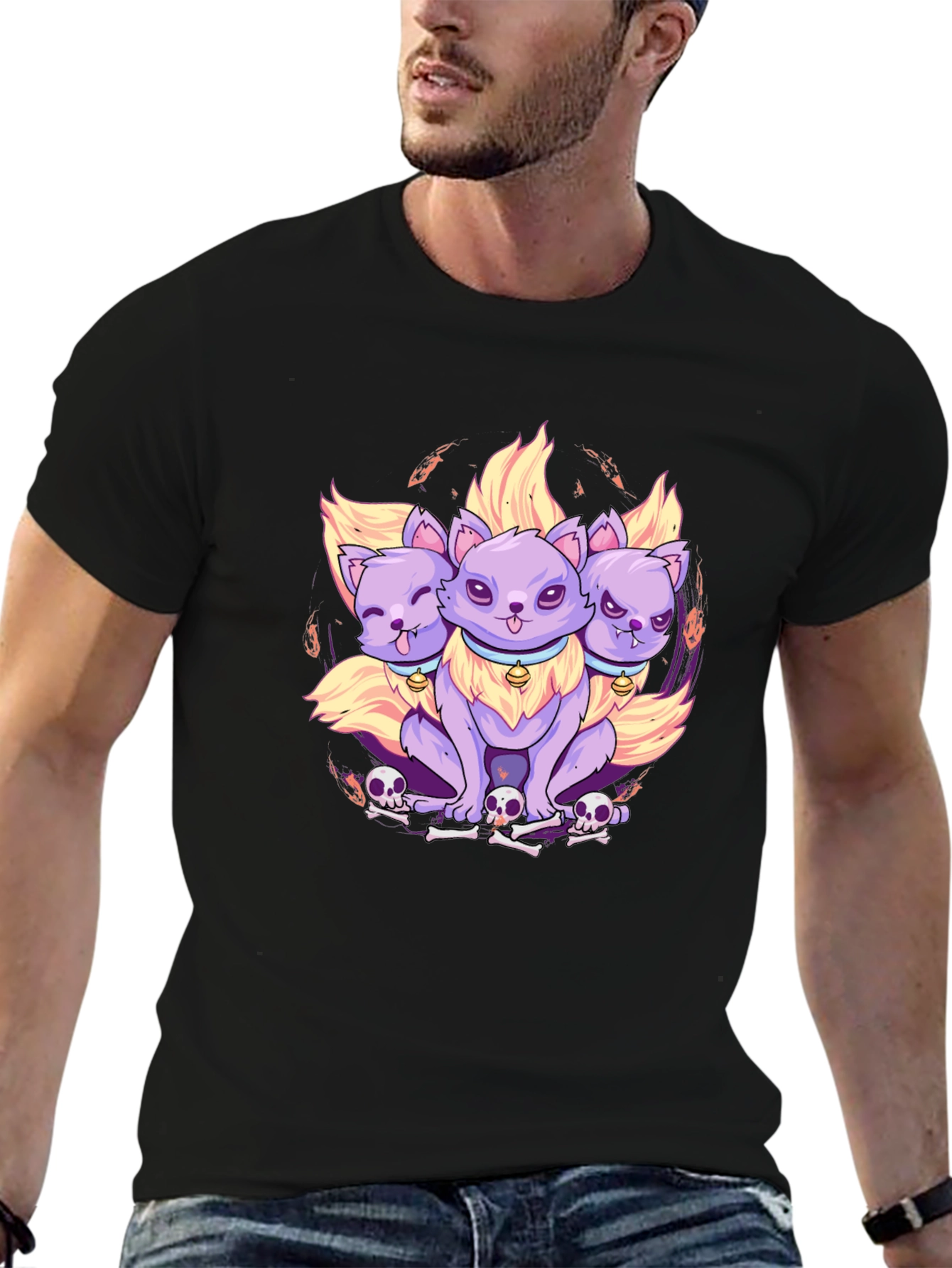 Three-Headed Cerberus Cat T-Shirt