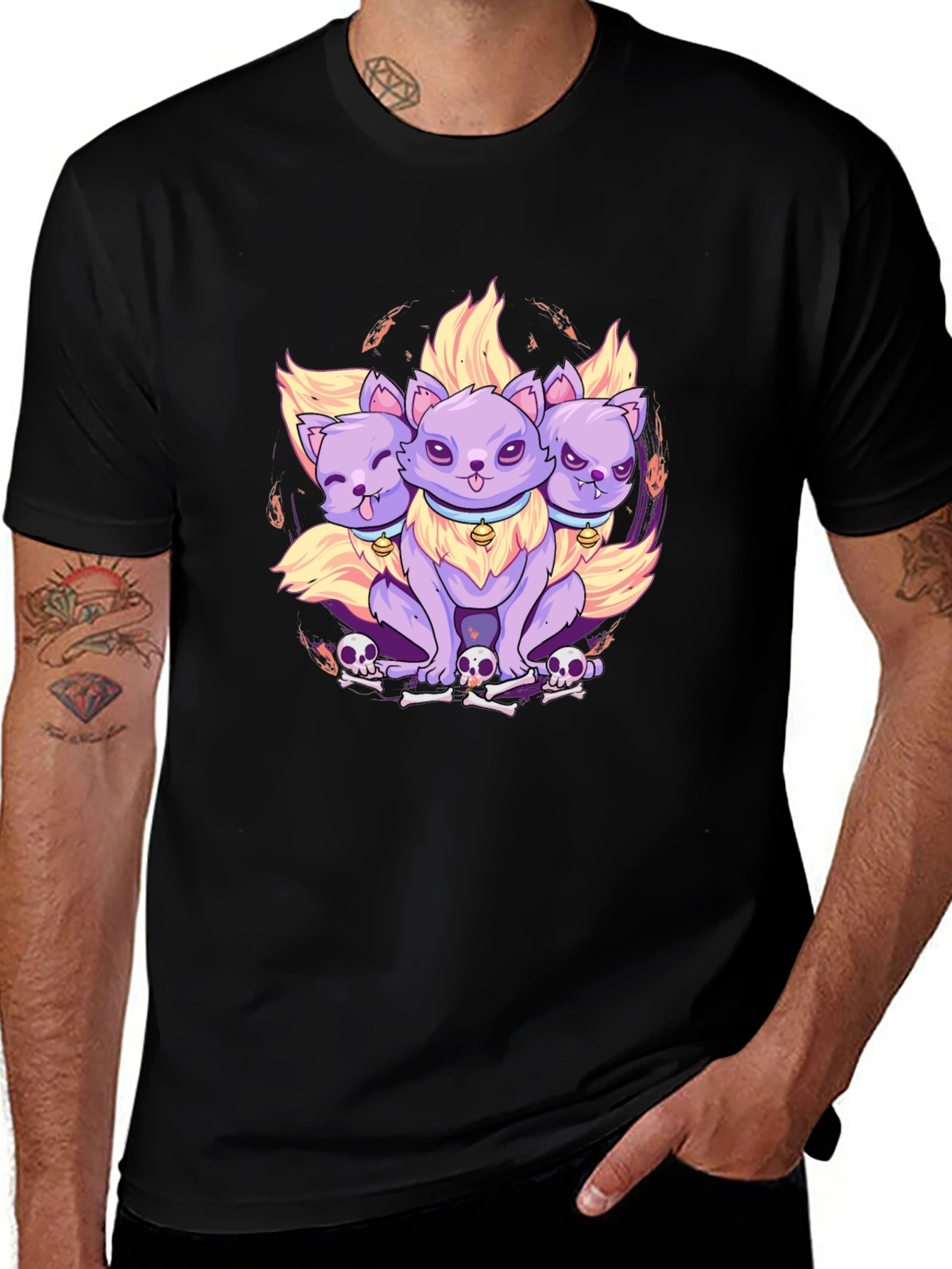 Three-Headed Cerberus Cat T-Shirt