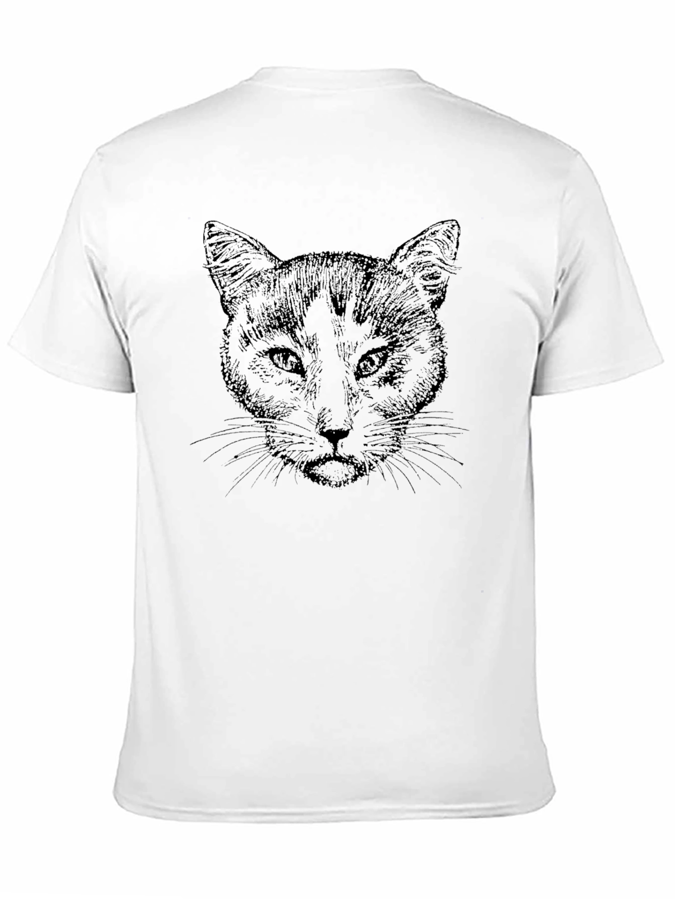 Cat Face Graphic T-Shirt - Black Unisex